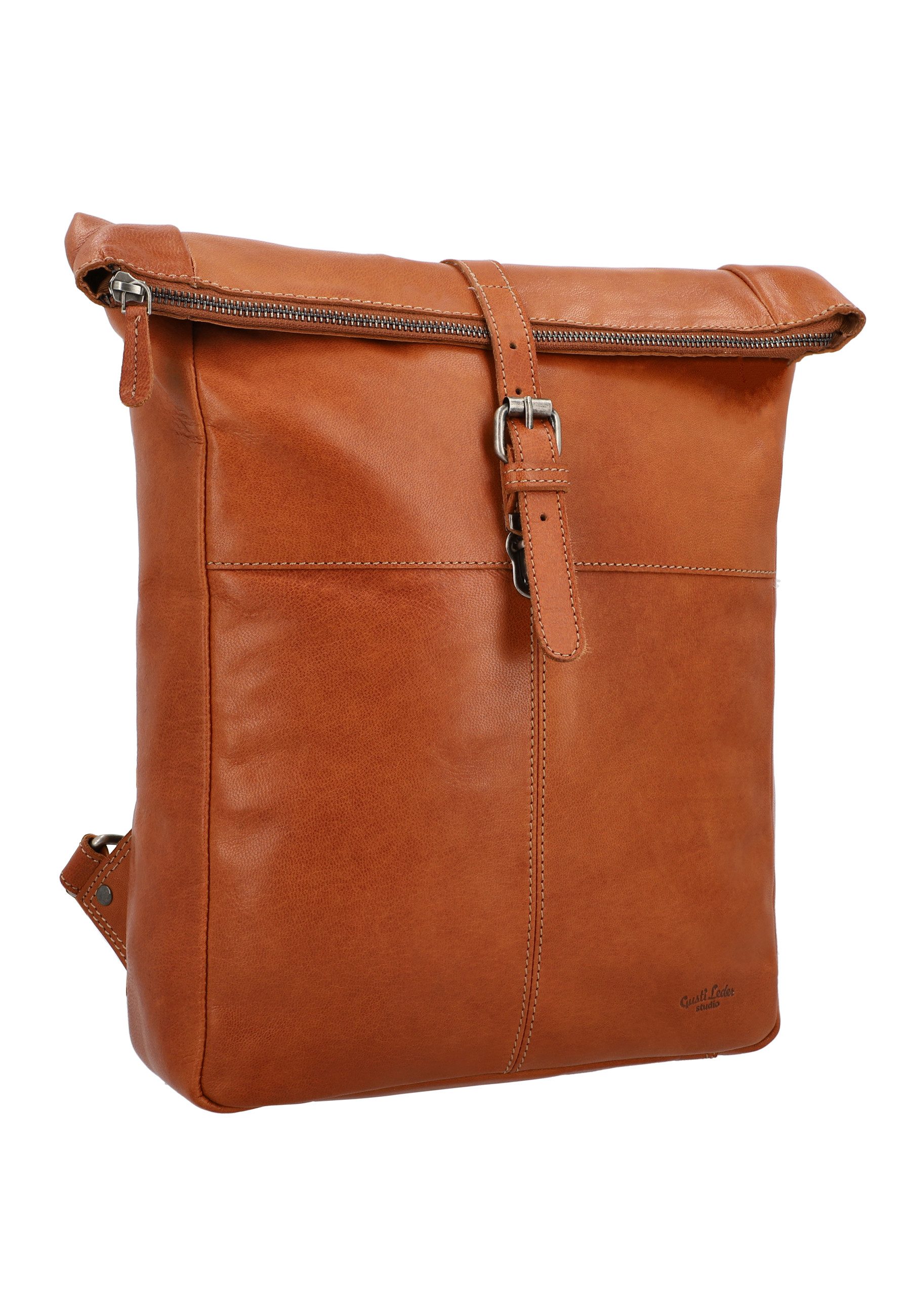 Gusti Leder Rucksack Gusti Leder big backpack Valja (1-tlg), Rucksack Lederrucksack Vintage Wanderrucksack Braun Leder