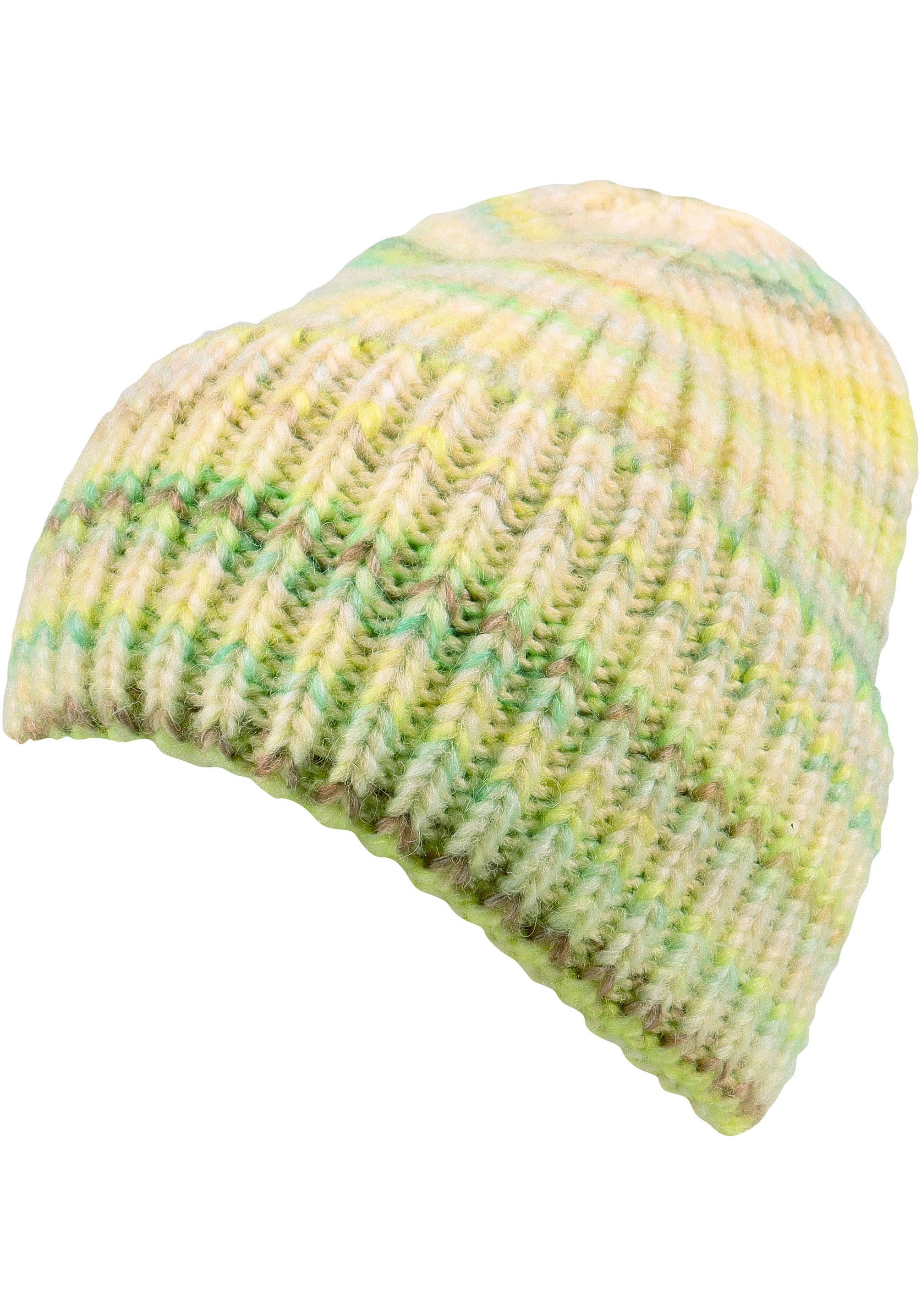 Capelli New York Beanie (Packung) mit Farbverlauf, Rippstrick, Wollanteil, wärmend