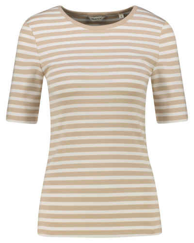 Gant T-Shirt Damen T-Shirt SLIM STRIPED RIBBED Slim Fit (1-tlg)
