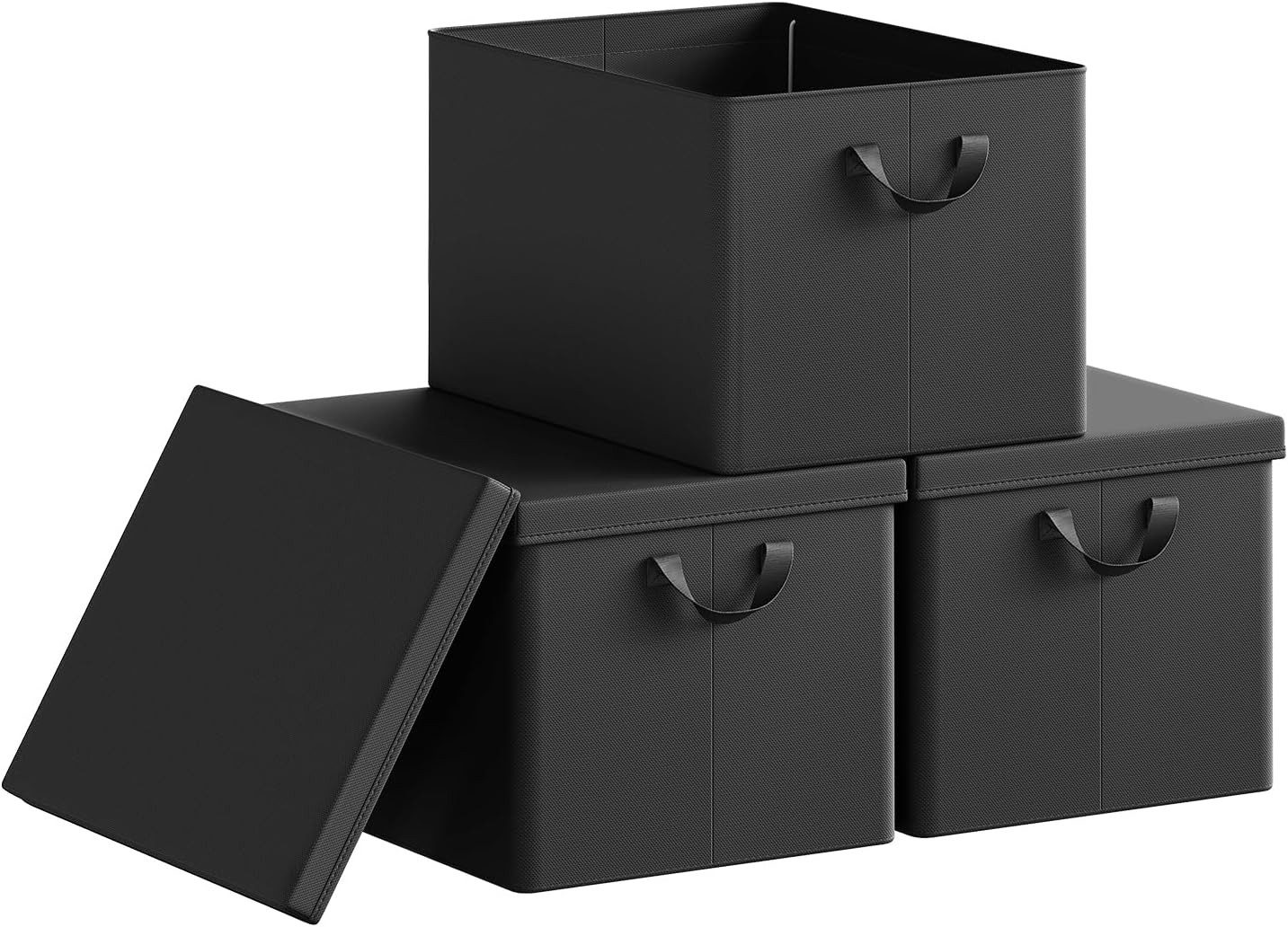 Woltu Aufbewahrungsbox (3 St., Set), mit Deckel, mit Griffen, faltbare Box für Kleidung Spielzeug