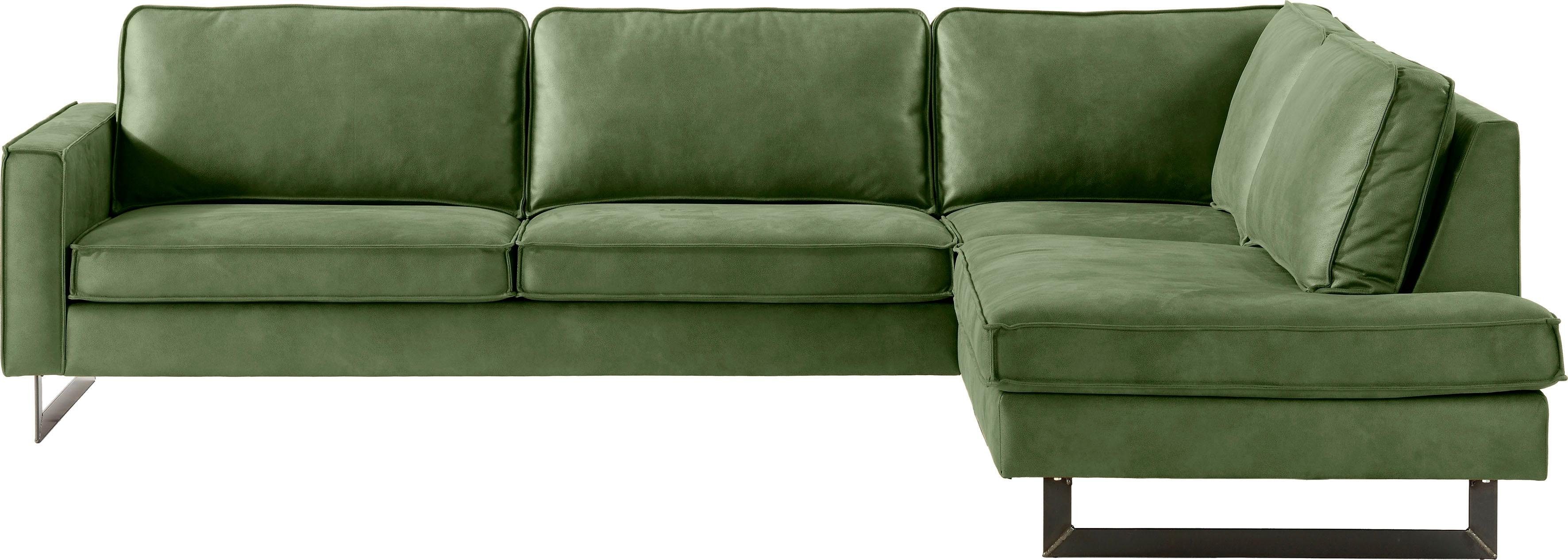 Places of Style Ecksofa "Pinto, 290 cm, Cord, Chenille, Lederoptik, Ottoman günstig online kaufen
