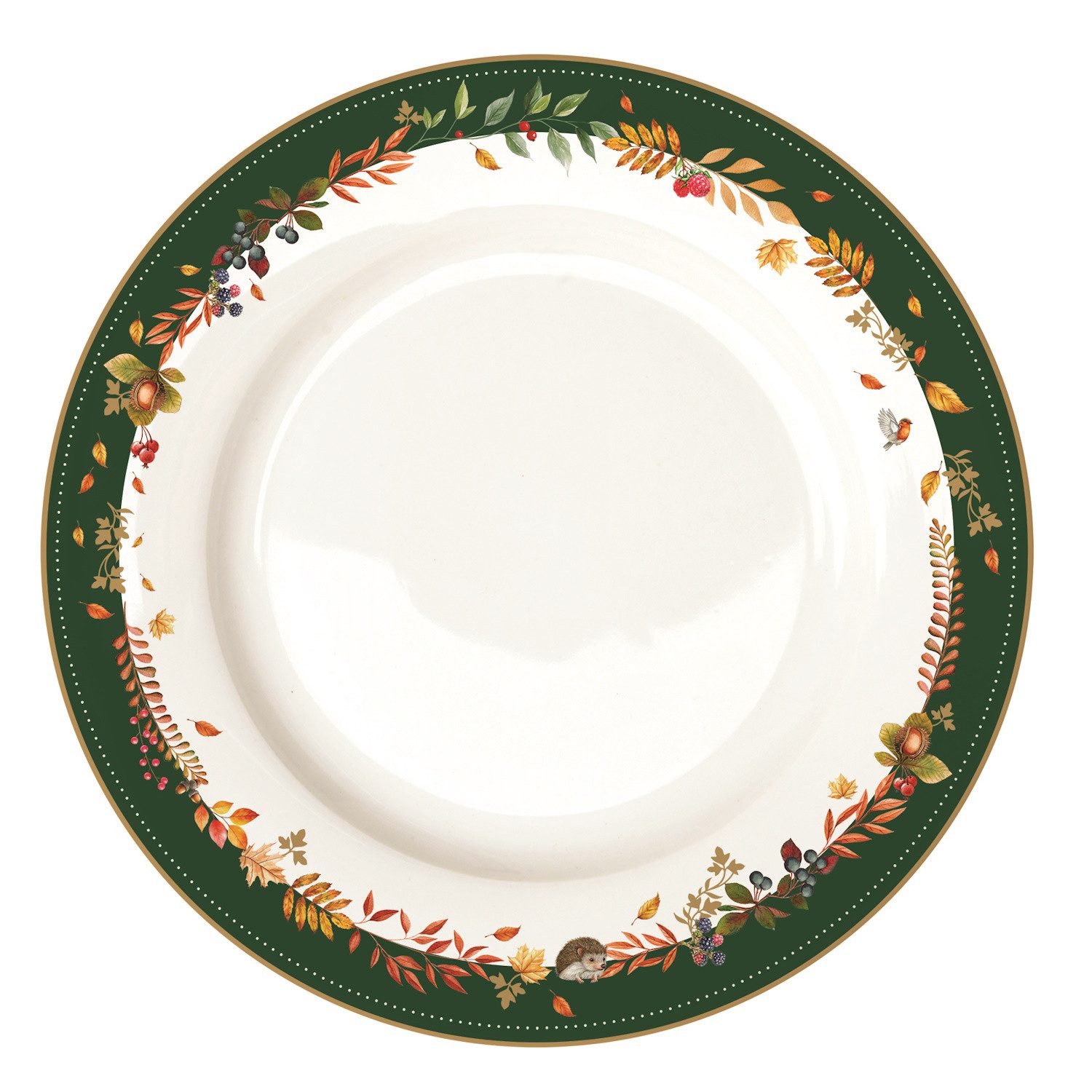 EasyLife Speiseteller Forest Dream, Spülmaschinengeeignet, Mehrfarbig, Motiv: Blätter