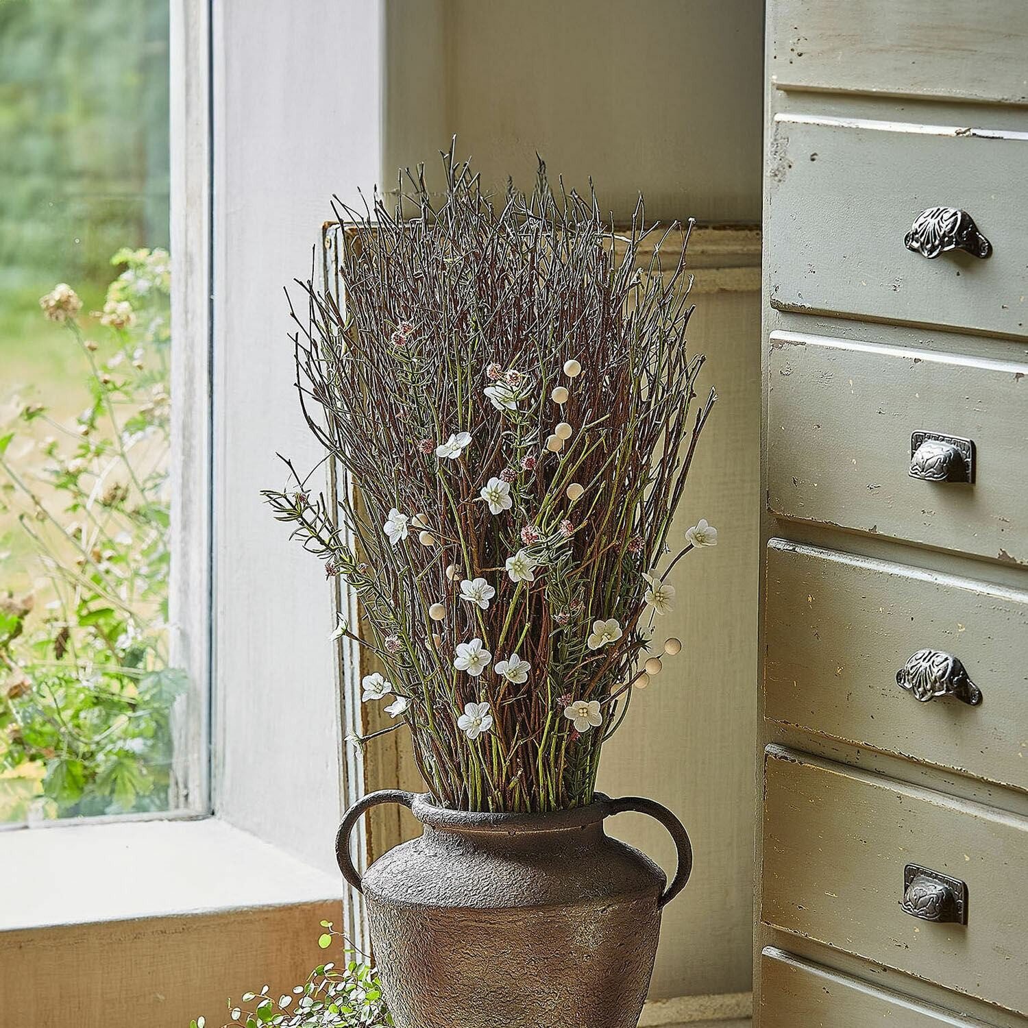 Kunstblume Deko-Blumenstrauß Verilo grün/braun, Mirabeau, Höhe 65.0 cm
