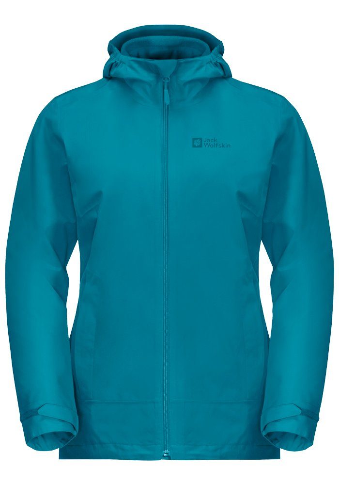 Jack Wolfskin 3-in-1-Funktionsjacke MOONRISE 3IN1 W JKT aquablau teilig) (2