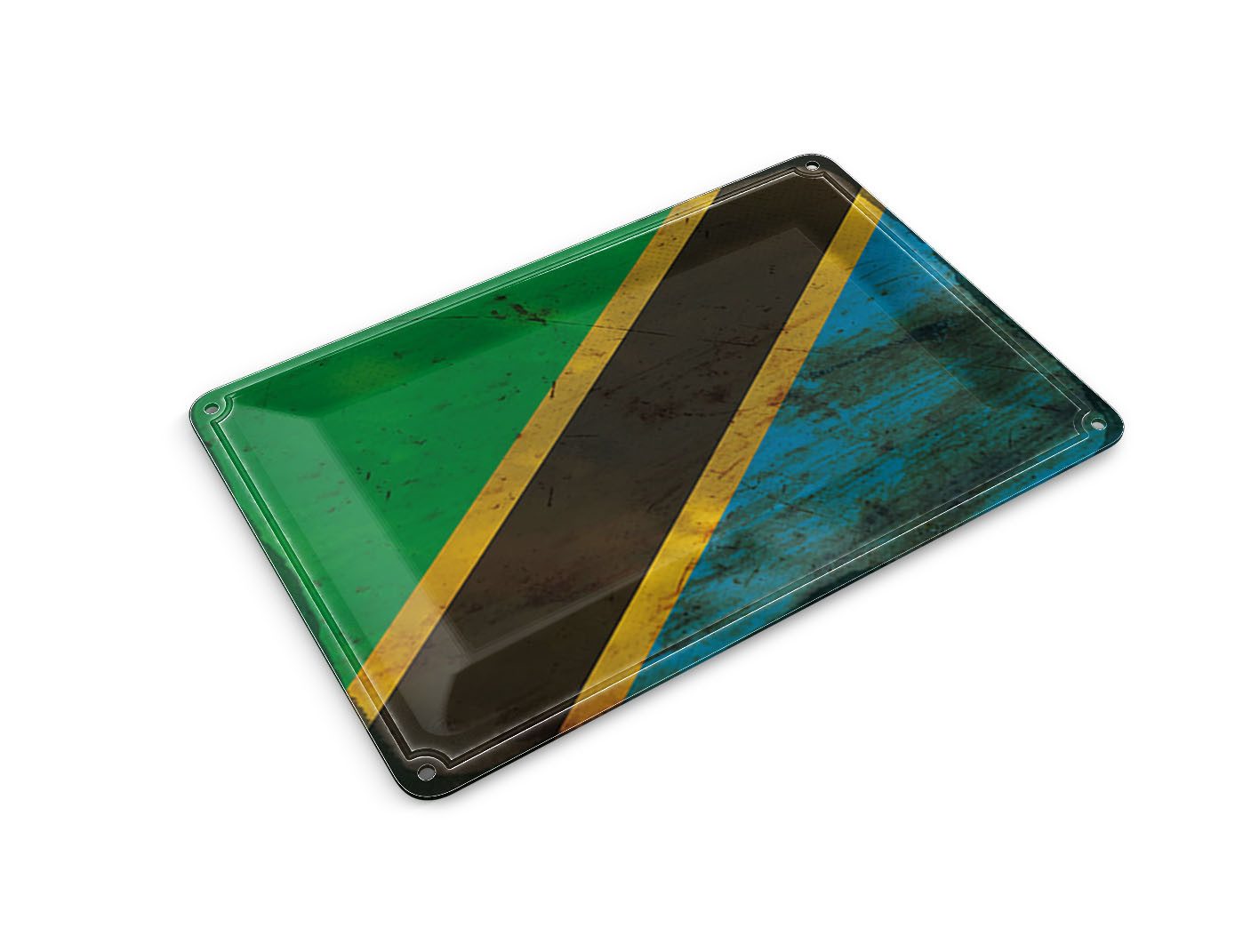 Femer GmbH Postkarte Flagge Tansania 14x10 cm Flag of Tanzania Rost, unfrankiert