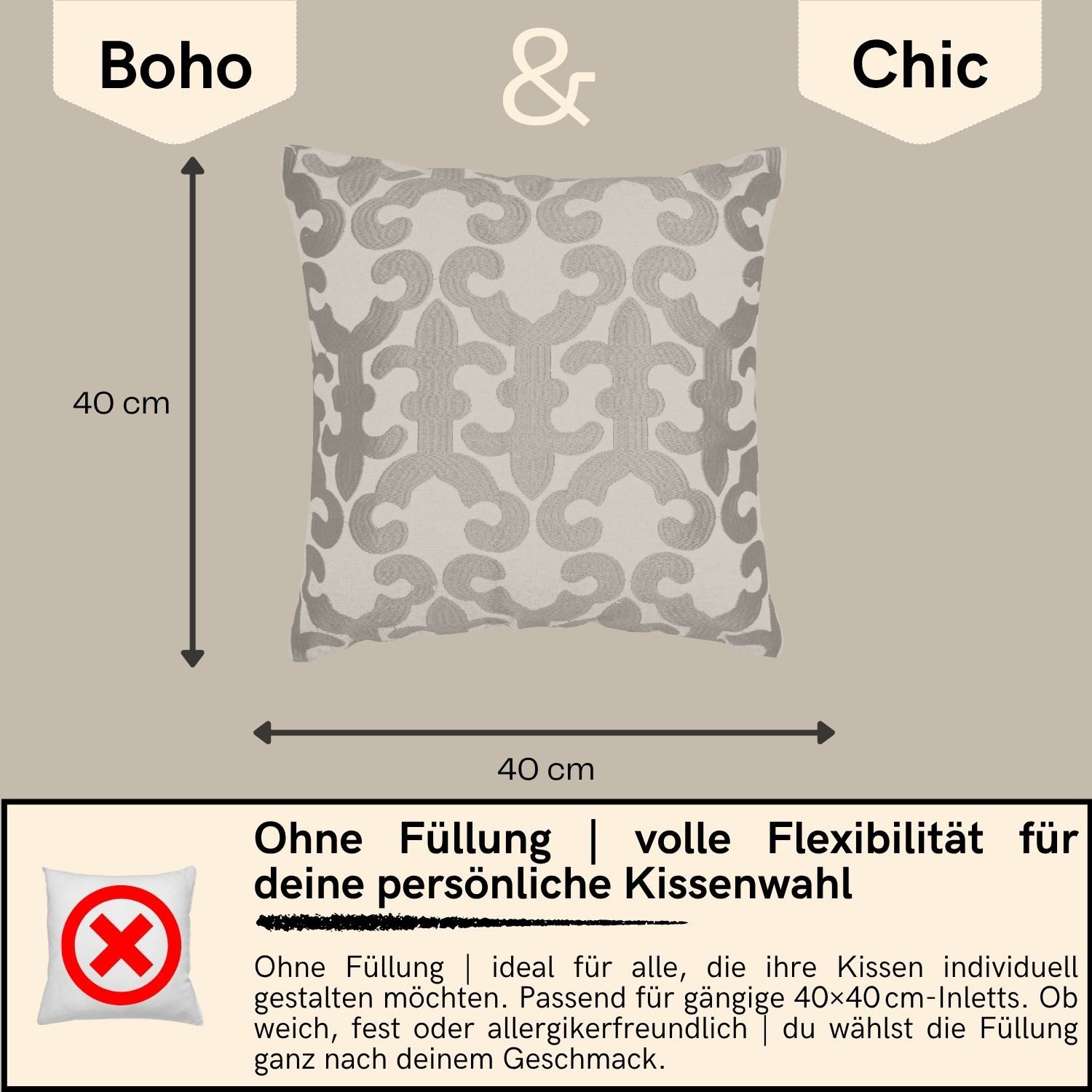 Marrakesch Orient & Mediterran Interior Zierkissen 4er Set Boho Kissenbezug Kayon orientalisch aus Baumwolle Bunt 40 cm, (4 St)