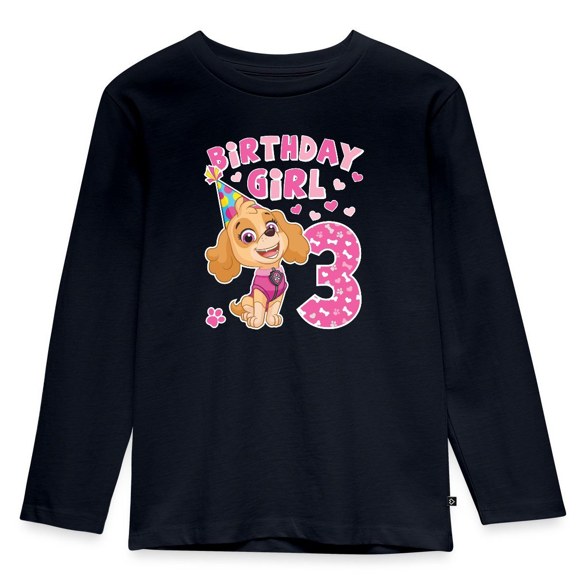 Spreadshirt T-Shirt Paw Patrol 3 Jahre Alt Geschenk 3. Geburtstag Skye Kinder Premium Lang (1-tlg)