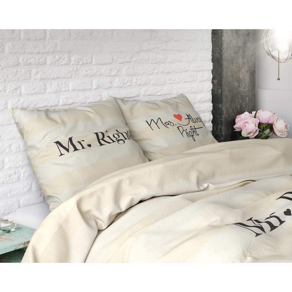 Bettwäsche »SLEEPTIME MR UND MRS ALWAYS CREME - Bettbezug +Kissenbezüge«,  Sitheim-Europe online kaufen | OTTO