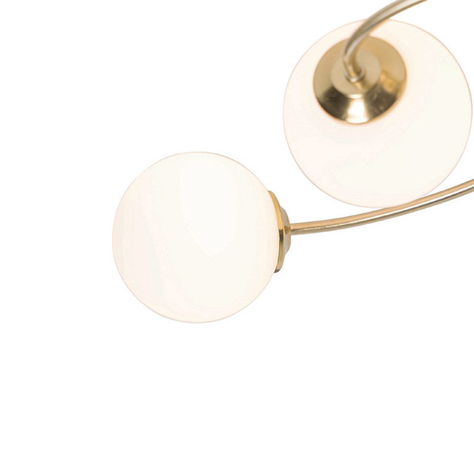 Qazqa Deckenleuchte Athens-opal, ohne Leuchtmittel, Warmweiß, QAZQA Deckenleuchte, g9, gold, Stahl, Modern