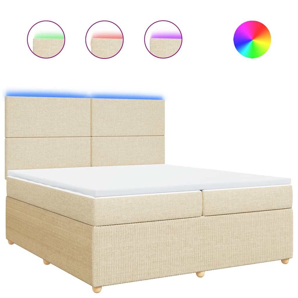vidaXL Bett Boxspringbett mit Matratze Creme günstig online kaufen