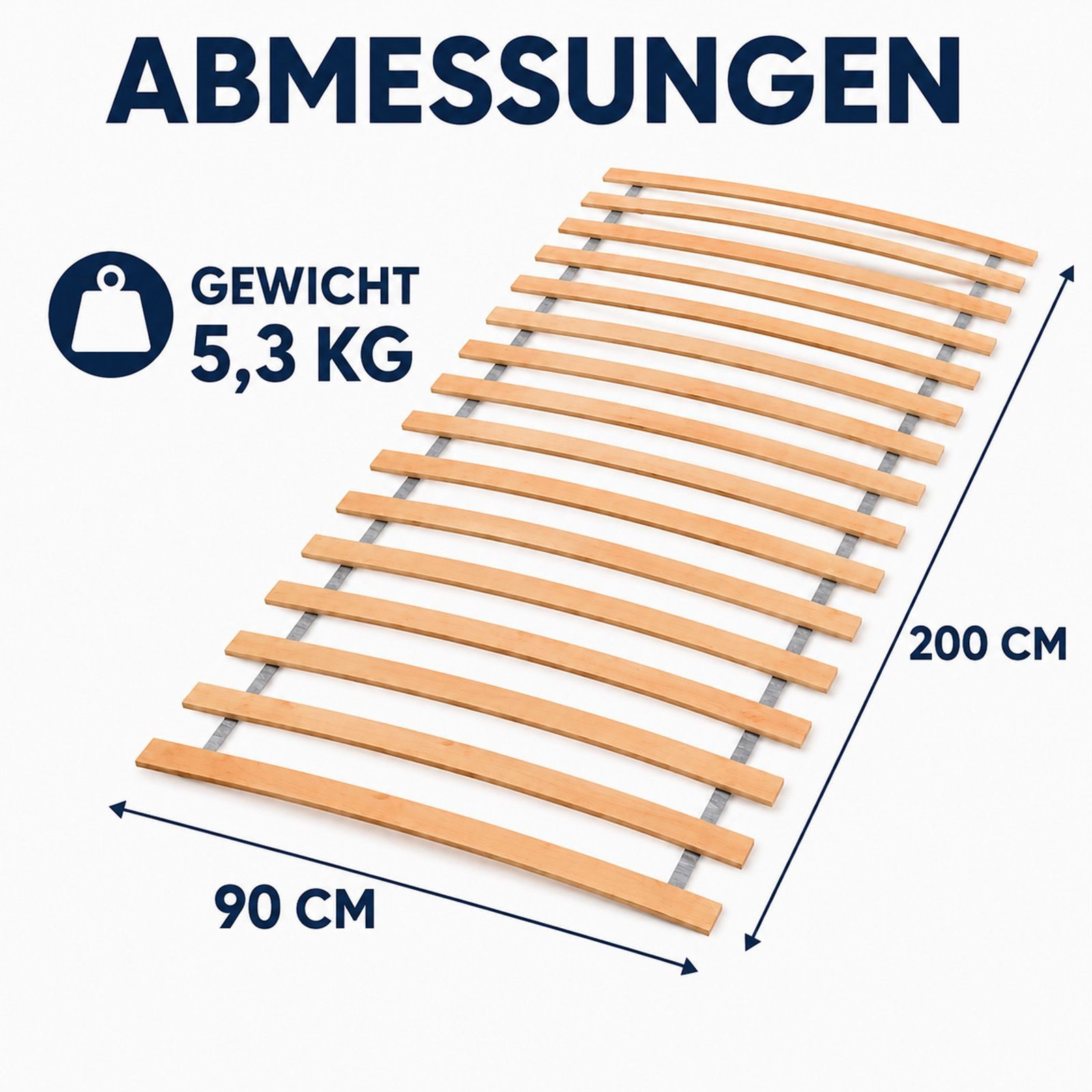 Rollrost Lattenrost 2x Bettrost 90x200 Rollrost 17 Latten für Bett & Matrazen, BURI – Bild 5 von 5