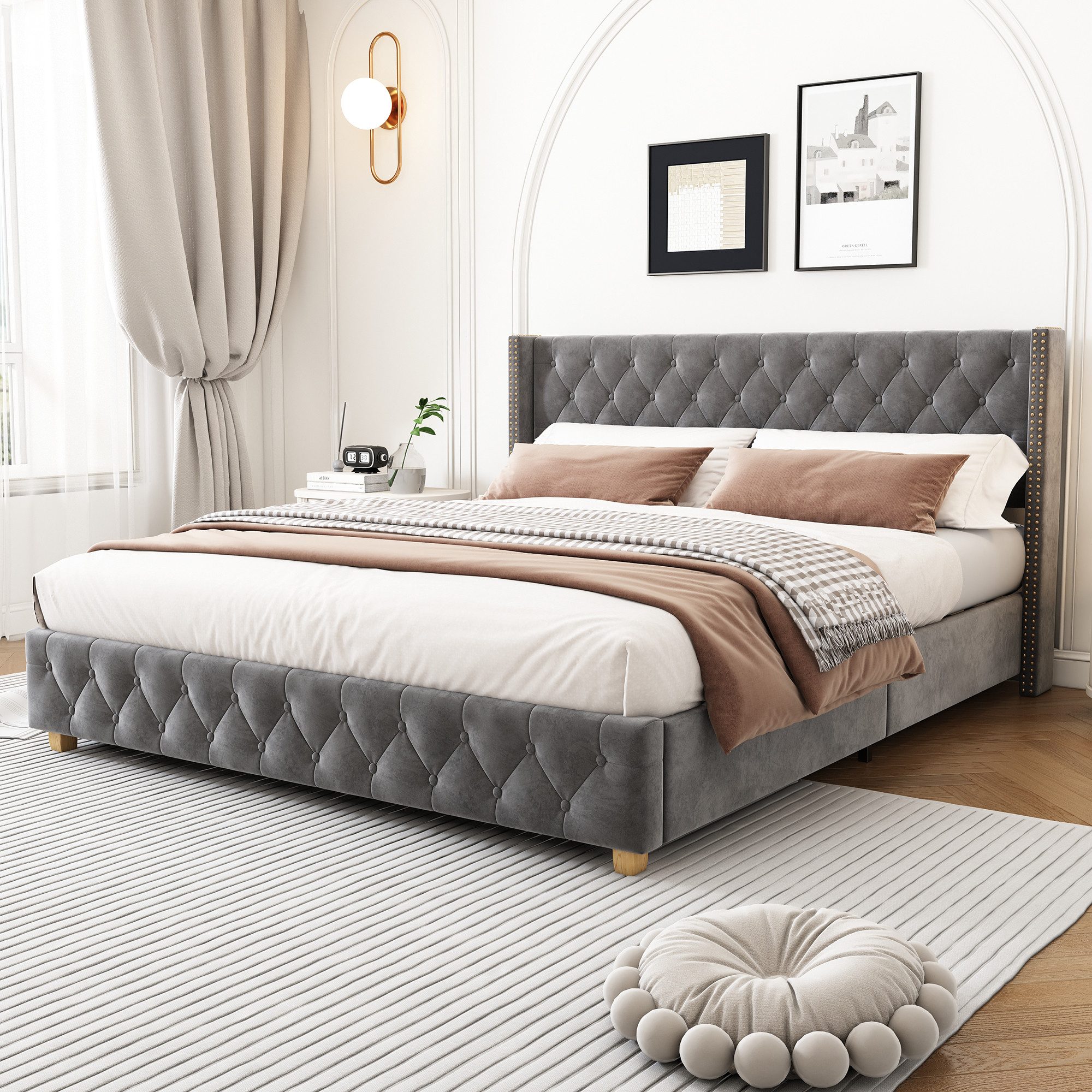 STILVORA Polsterbett Jugendbett 180×200cm Bettgestell Kinderbett,Schaumstof günstig online kaufen