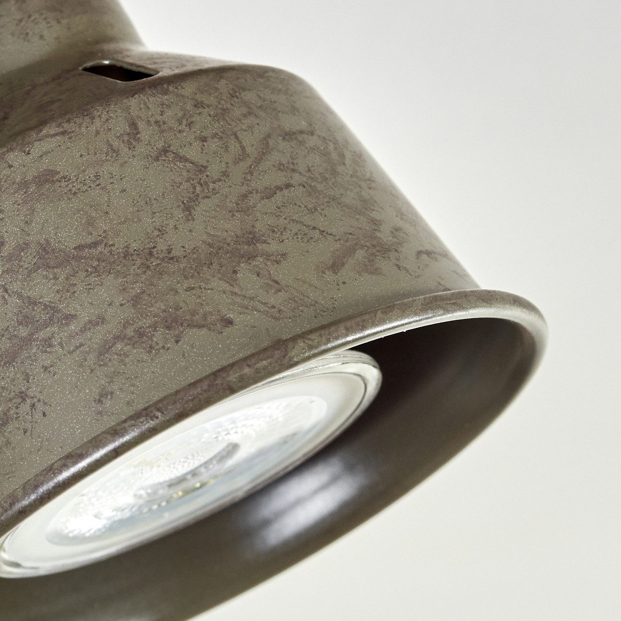 hofstein Deckenleuchte moderne Deckenlampe aus Metall/Holz in Grün-Grau/Natur, ohne Leuchtmittel, Deckenleuchte mit verstellbaren Schirmen, 1 x GU10 ohne Leuchtmittel