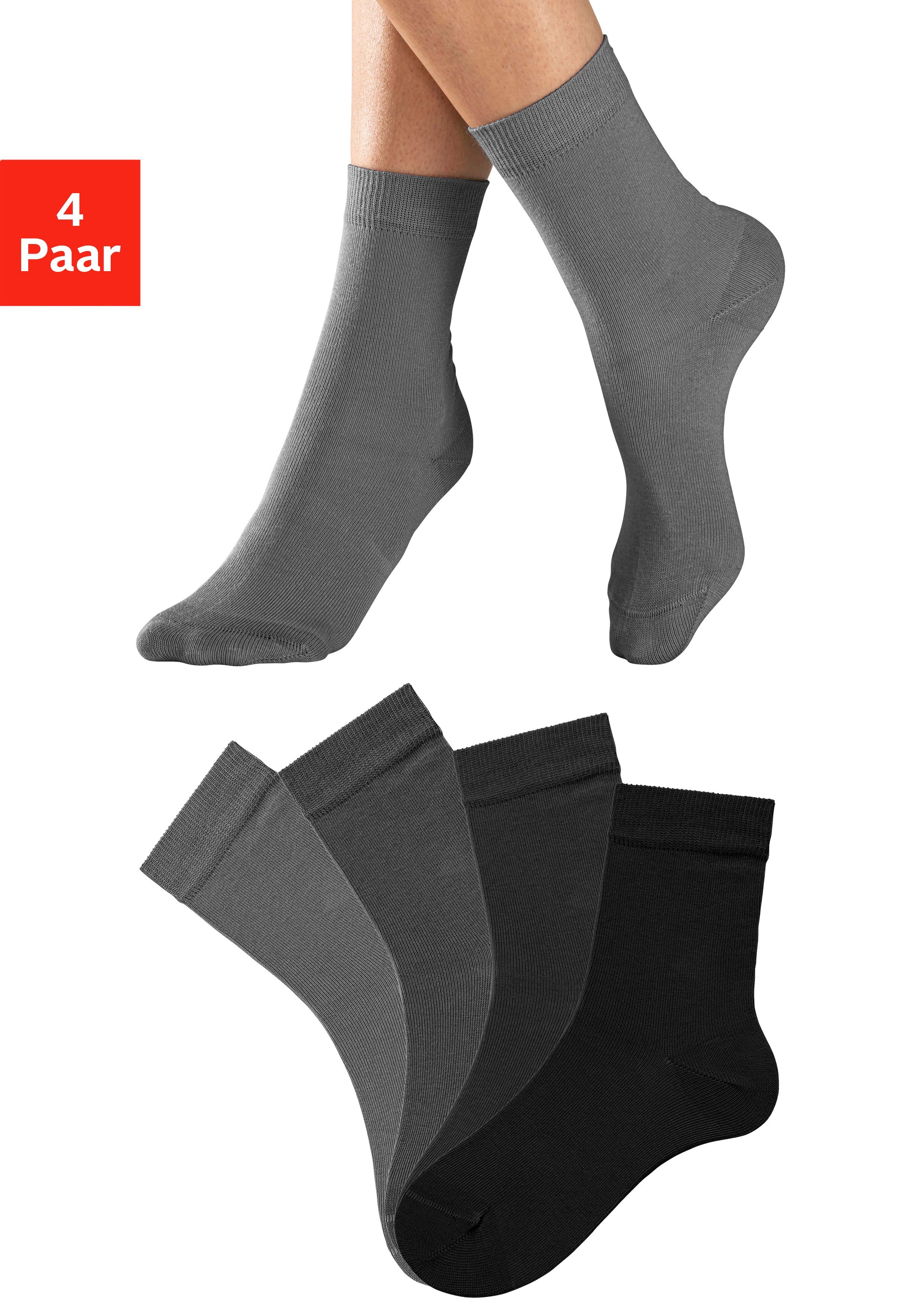 H.I.S Socken (Set, 4-Paar) in unterschiedlichen Farbzusammenstellungen 4x grau-schwarz