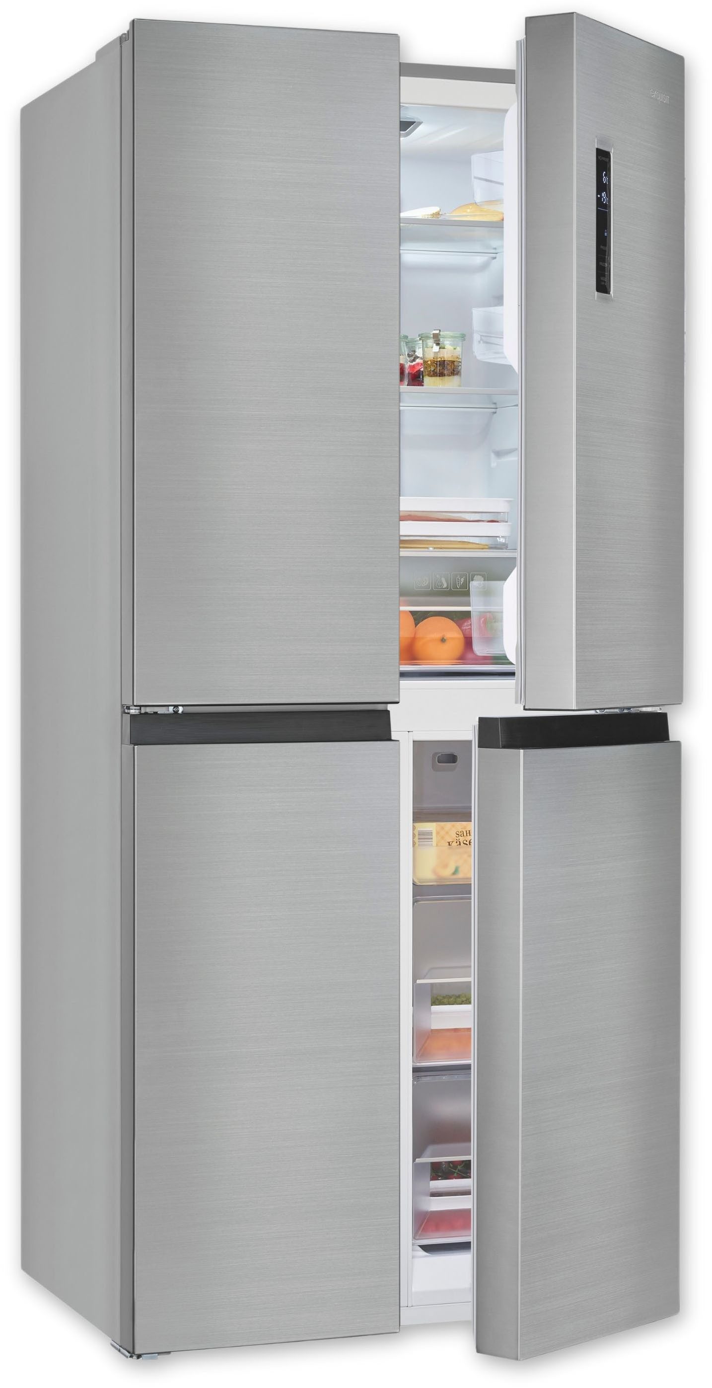 exquisit Multi Door MD425-150-040C inoxlook, 180 cm hoch, 79 cm breit