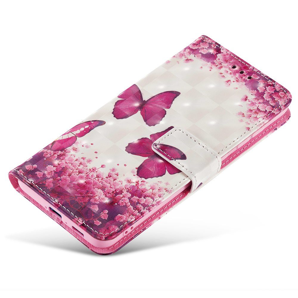 FITSU Handyhülle Handytasche für Samsung Galaxy A04s Schmetterling Motiv 6,5 Zoll, Flipcase für Samsung A04s Handyhülle, Handytasche mit Kartenfach