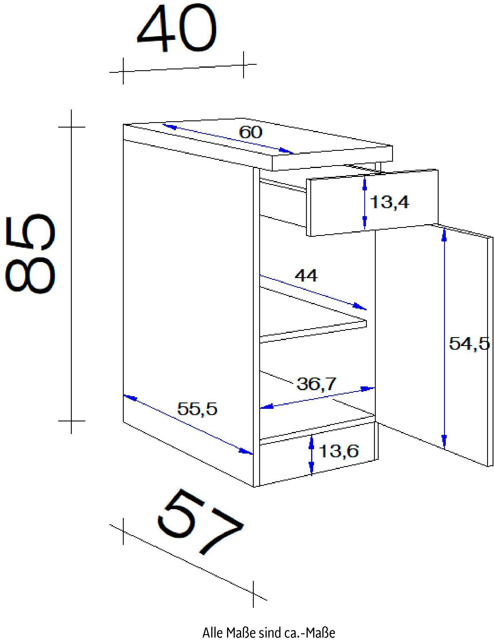 Flex-Well Unterschrank Morena (B x T) 40 85 x x 60 H cm x