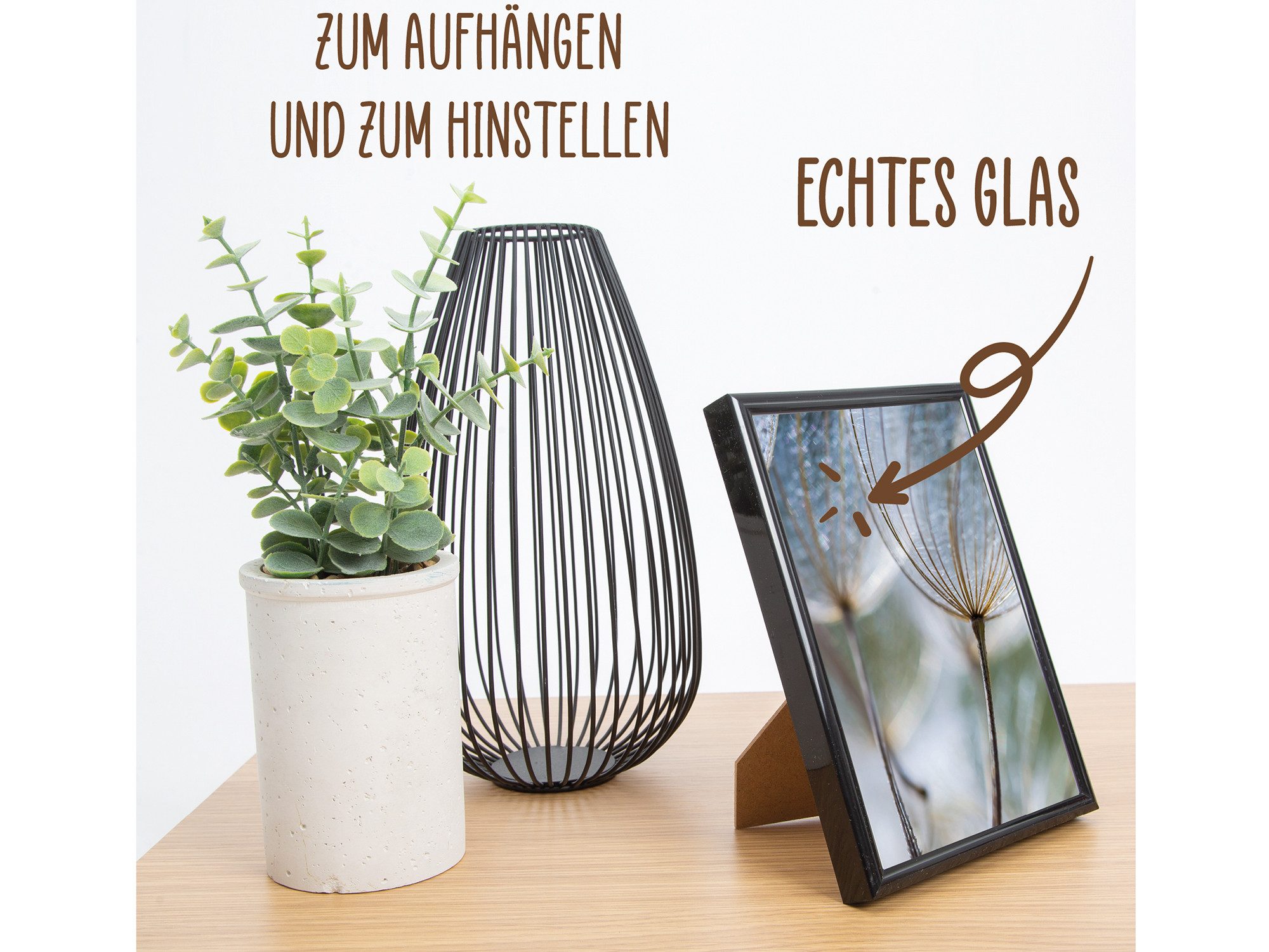 Wackadoo Living Einzelrahmen Bilderrahmen mit Glasscheibe für Einzelbilder günstig online kaufen