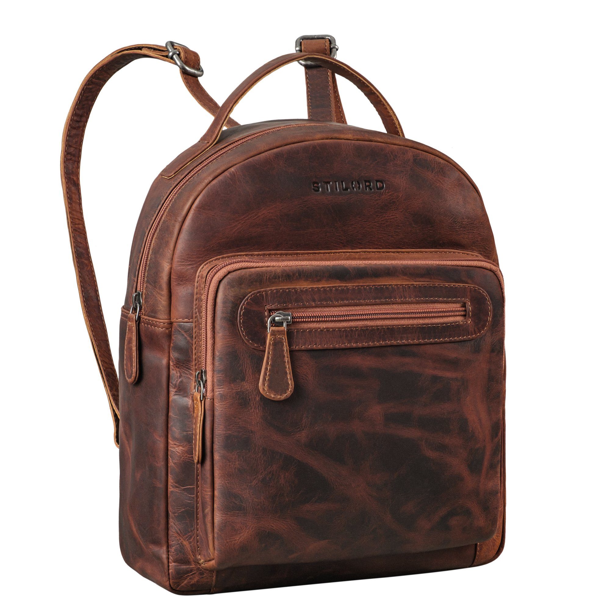 Cityrucksack "Kima" Kleiner Rucksack Damen Vintage Leder