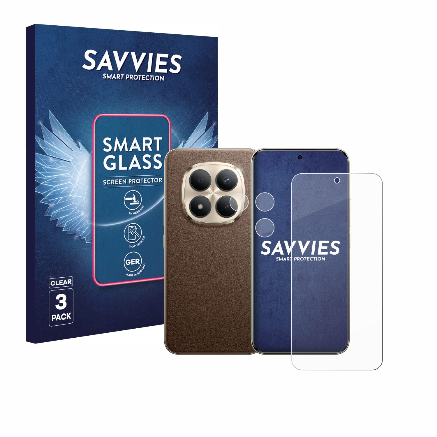 Savvies Displayschutzglas Schutzglas Panzer für Xiaomi Redmi Note 15 Pro Plus 5G (Display+Kamera), 3 Stück, Schutzfolie Display Schutz Glas Folie klar