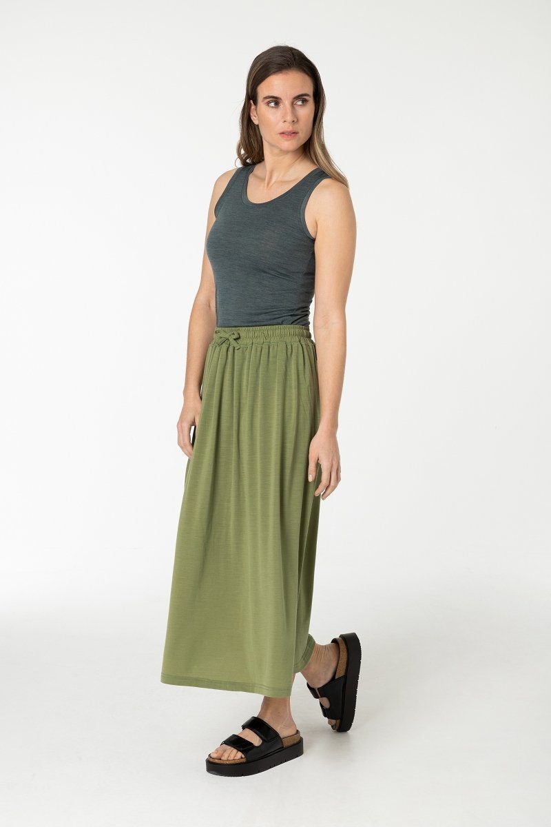 SUPER.NATURAL Maxirock Merino Rock W LONG SKIRT bequemer Merino-Materialmix