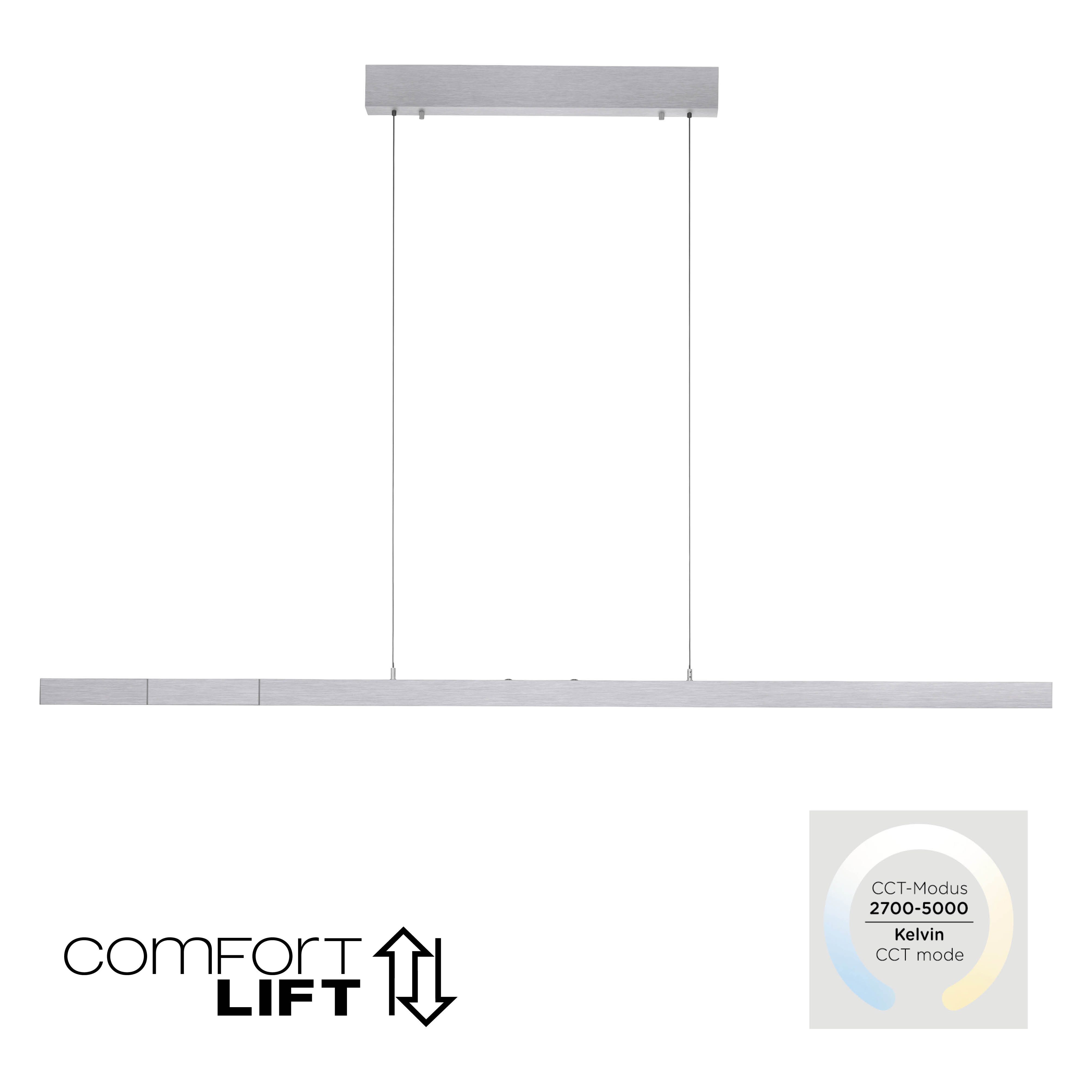 Paul Neuhaus LED Pendelleuchte ADRIANA Comfort Lift, Farbsteuerung, LED fest integriert, warmweiß - kaltweiß, Touchdimmer, CCT 2700-5000K, Comfort-Lift, Memory, Verstellbar