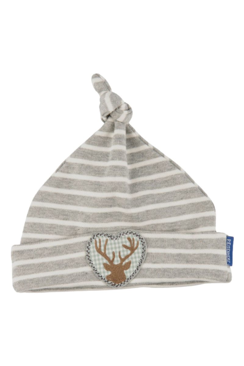 P.Eisenherz Schmuckset Babymütze - HIRSCH - grau/grün