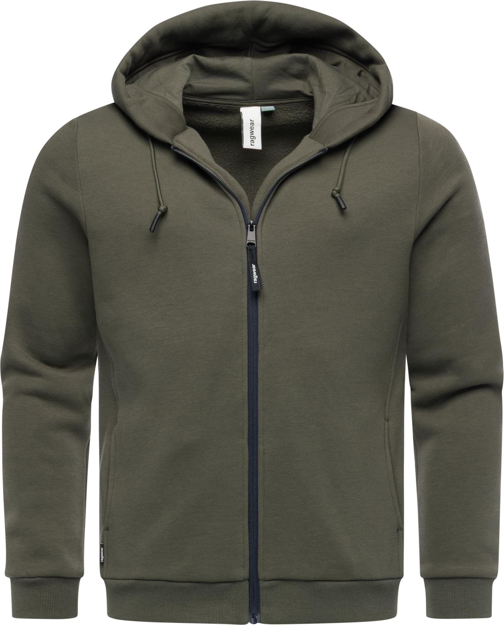 Ragwear Sweatjacke Wernons Weiche Herren Alltagsjacke mit verstellbarer Kapuze