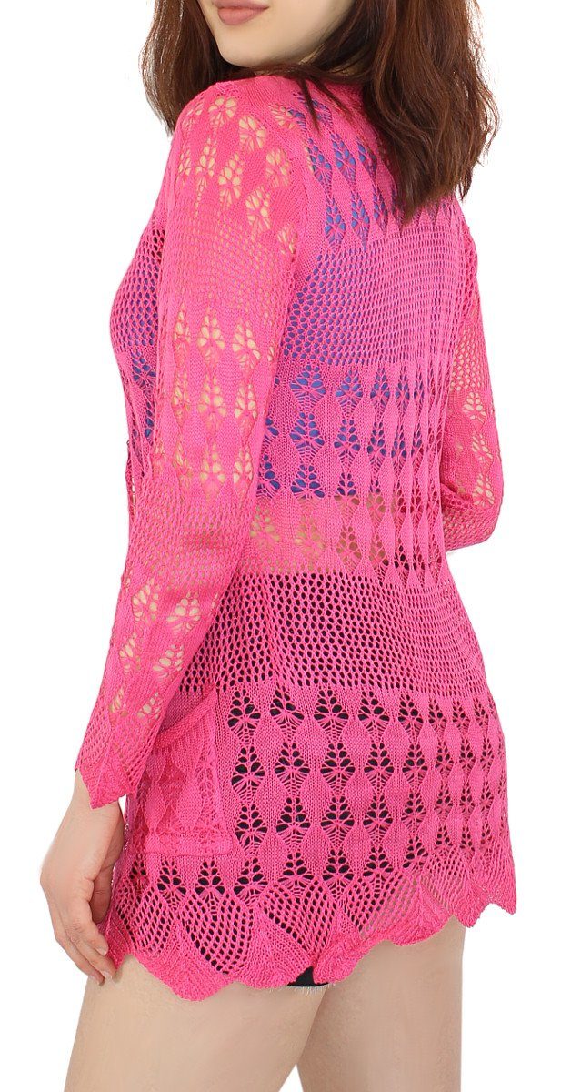 dy_mode Strickjacke Cardigan Damen Sommer Strickjacke Durchsichtige Häkel S günstig online kaufen