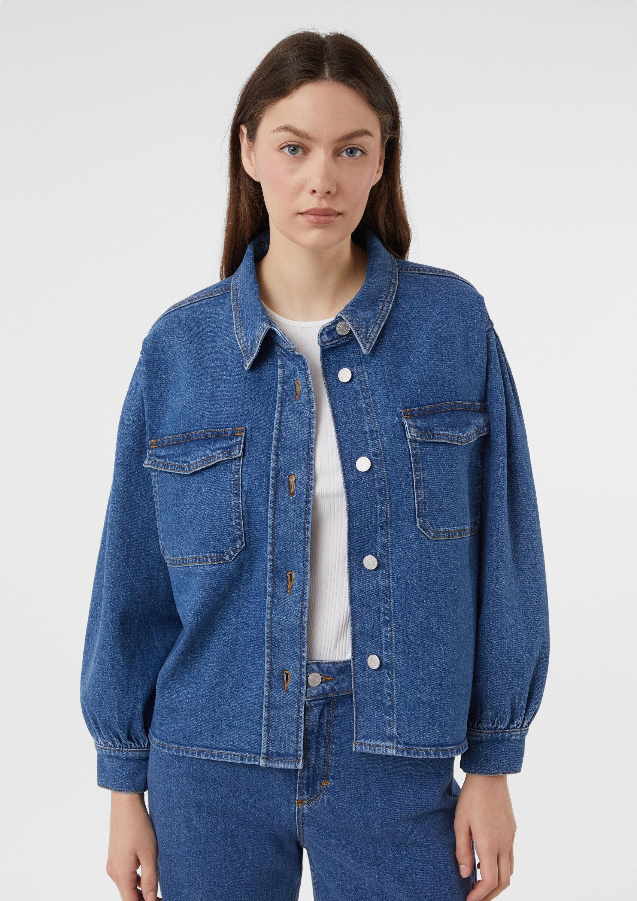 comma Funktionsjacke Indoor-Jacke Lässiges Denim-Overshirt
