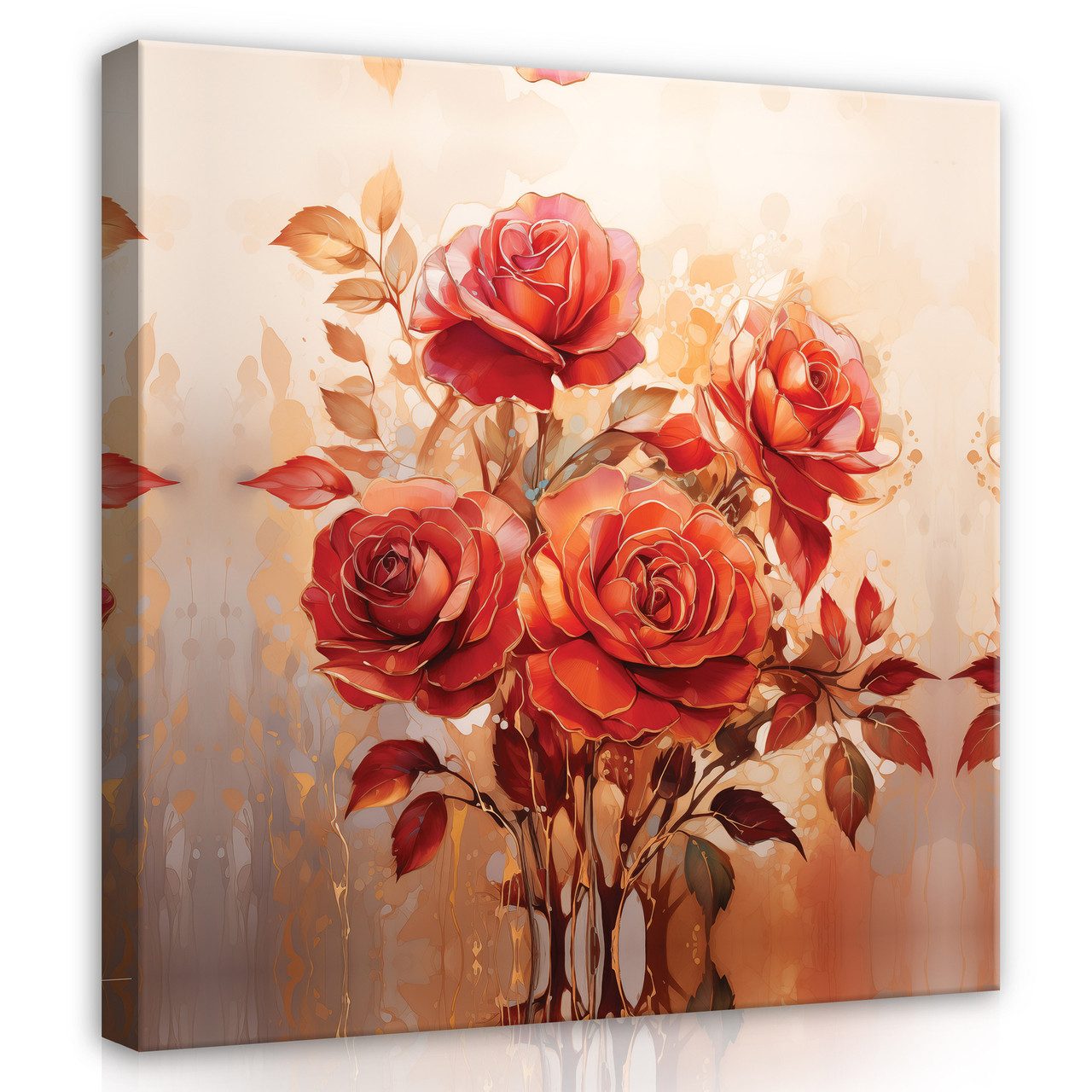 Wallarena Leinwandbild Blumen Vintage Abstrakt Wohnzimmer günstig online kaufen
