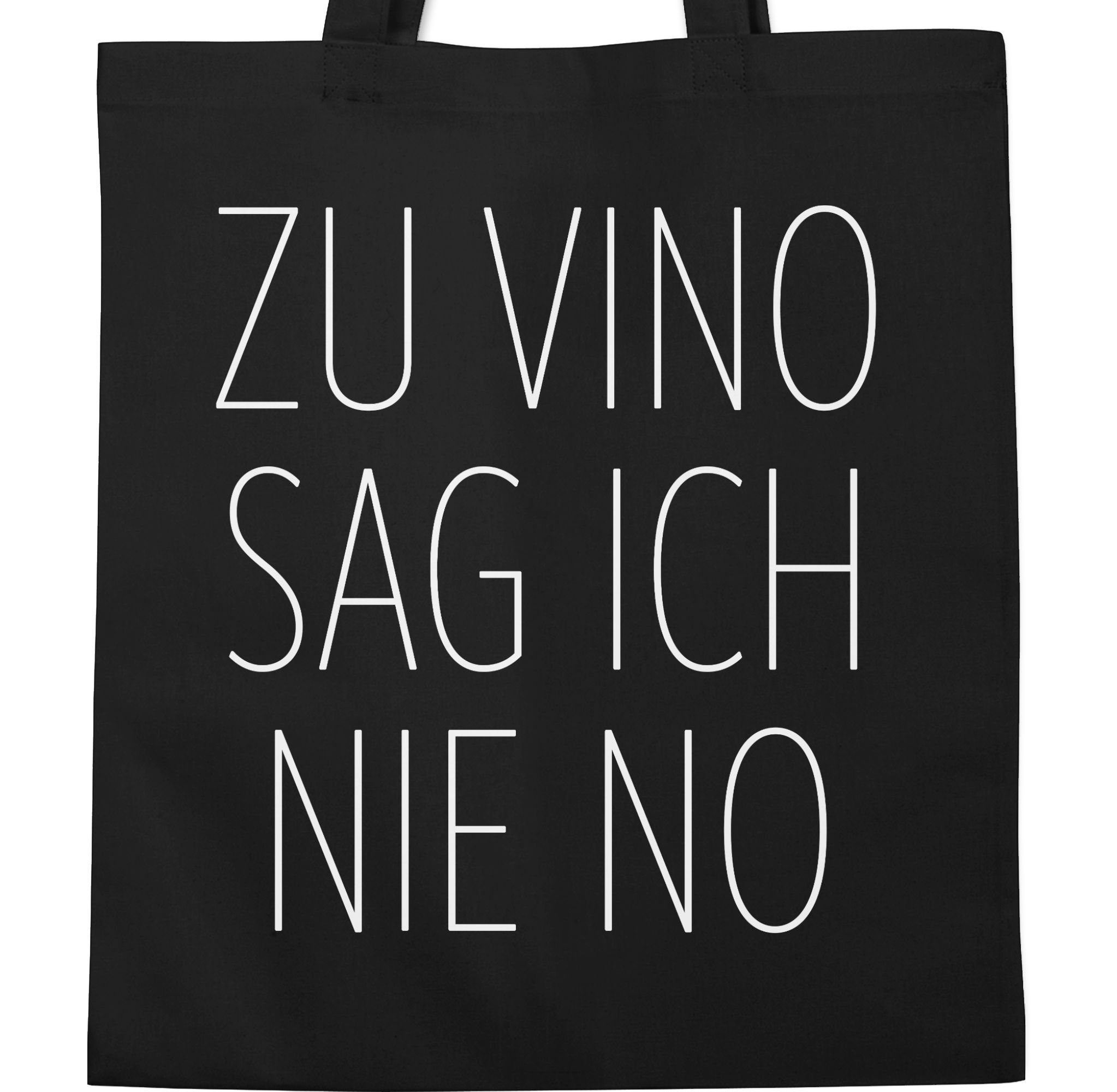 Shirtracer Umhängetasche Zu Vino sag ich Statement mit nie Spruch Sprüche Schwarz weiß, No 1