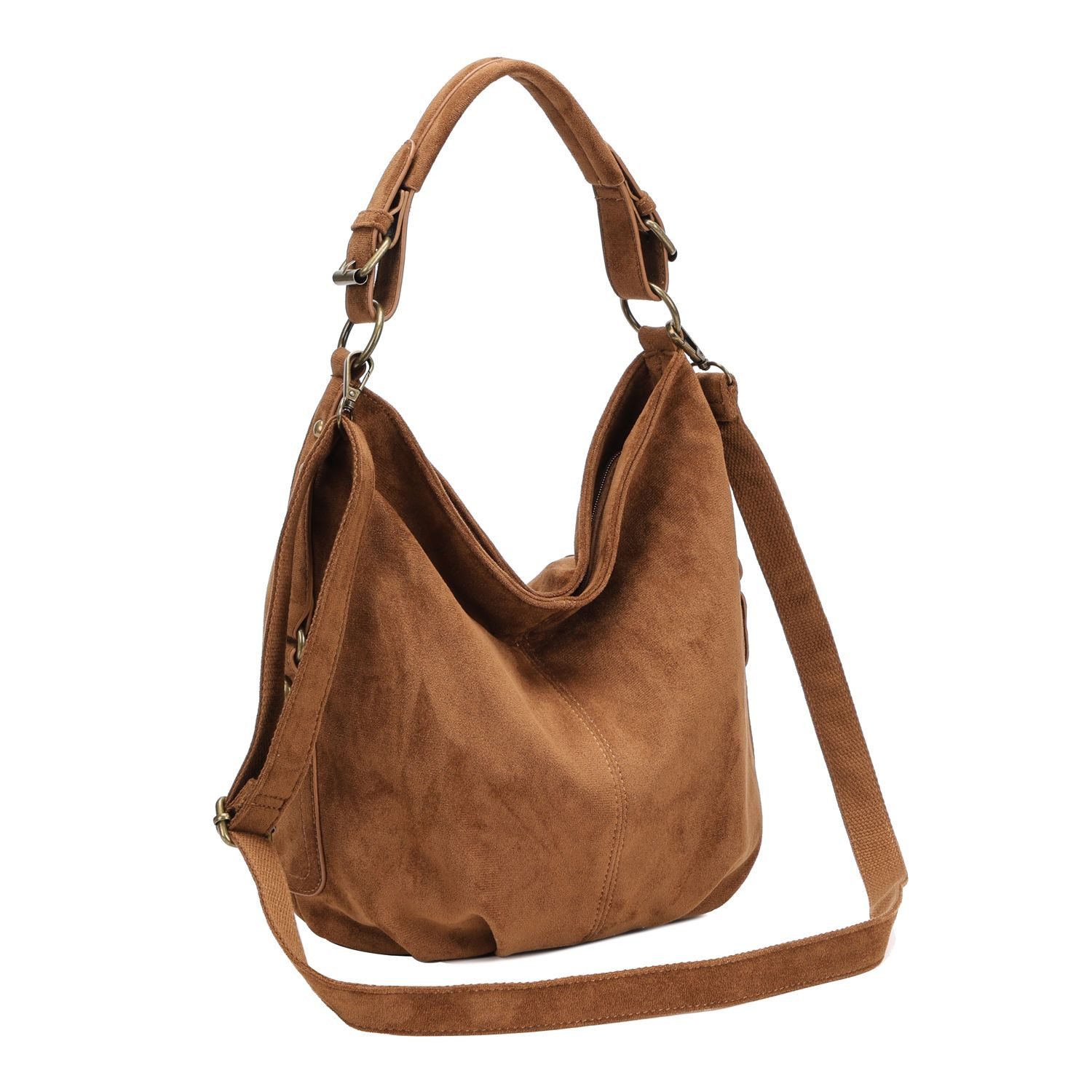 ITALYSHOP24 Schultertasche DAMEN SHOPPER Hobo Bag Umhängetasche Handtasche City Bag Cross-Over (Spar-Set: Henkel Tasche mit Schultergurt, Workbag Leder Optik, 2-tlg., mit Henkel und Schultergurt), Damentasche Freizeit Abend Leder Optik Henkeltasche Reise Crossbody