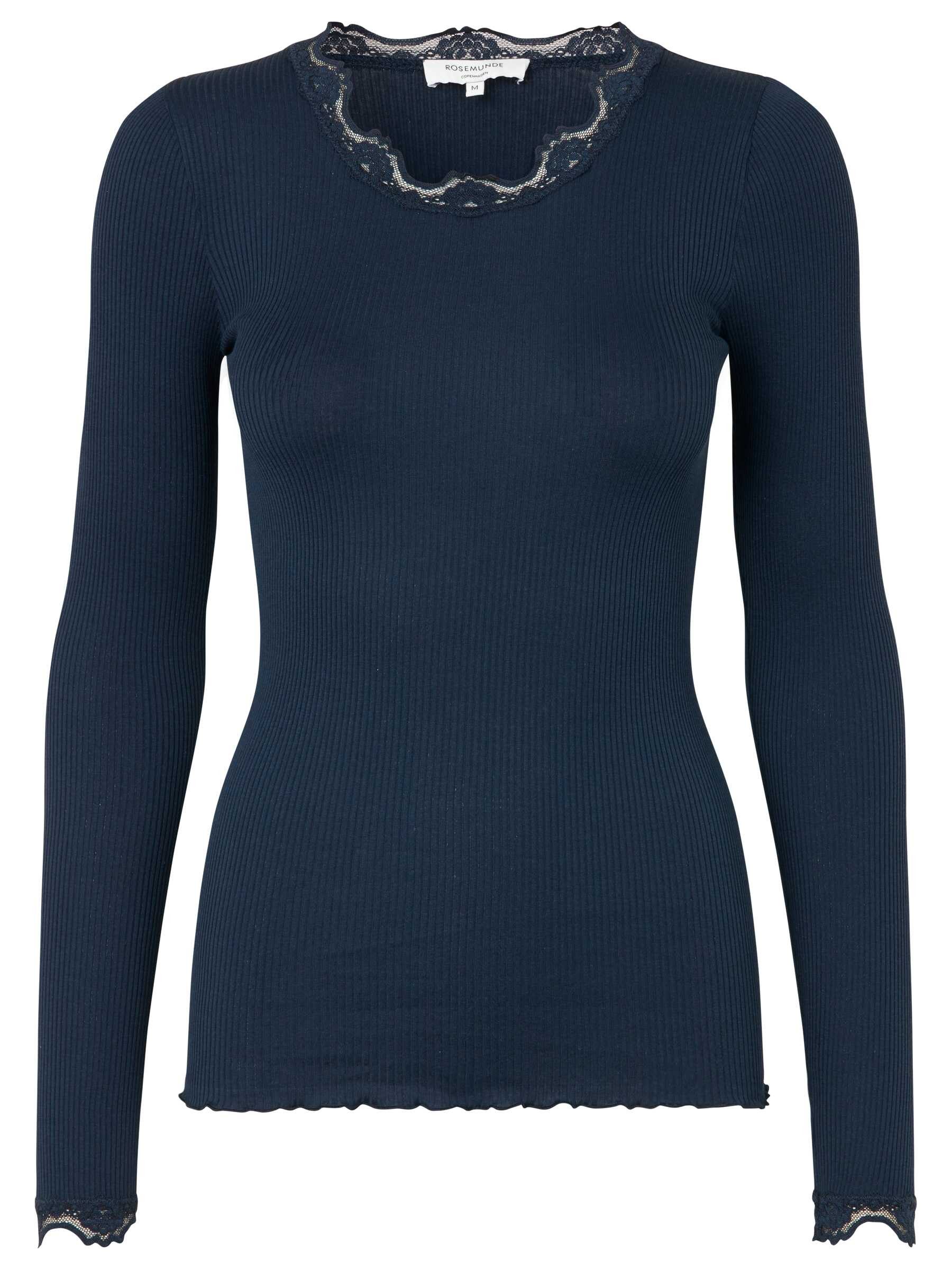 rosemunde Longsleeve Babette silk shirt mit Seide Langarm, mit Spitze, feminin, bequem, Seidenmix