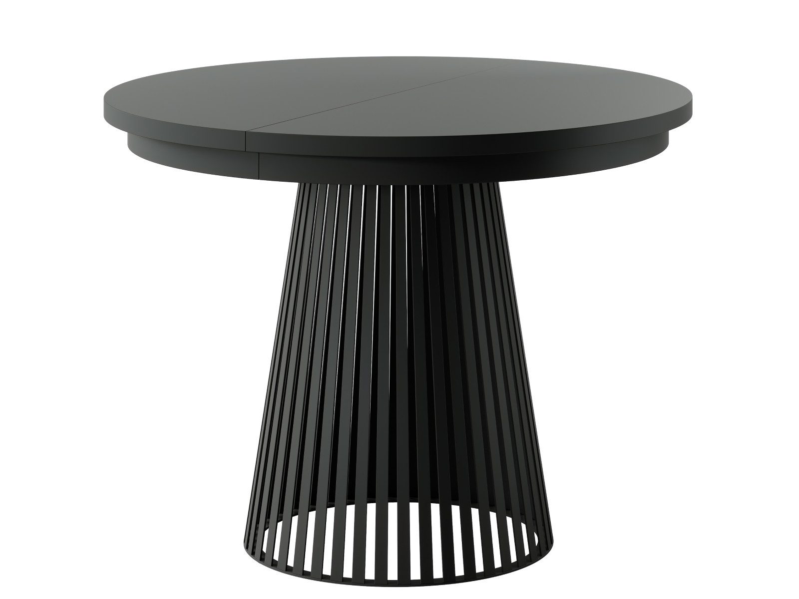 yourhouse24 Esstisch Garda Ø 100-180 cm ausziehbar, Metallgestell in Lamellen-Optik, Gestell in Lamellen-Optik