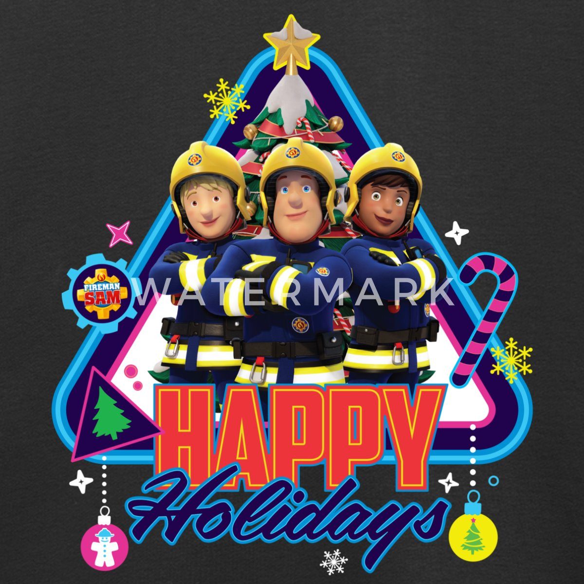 Spreadshirt Sweatshirt Feuerwehrmann Sam™ Happy Holidays From The Team Kinder Premium Pullove (1-tlg)