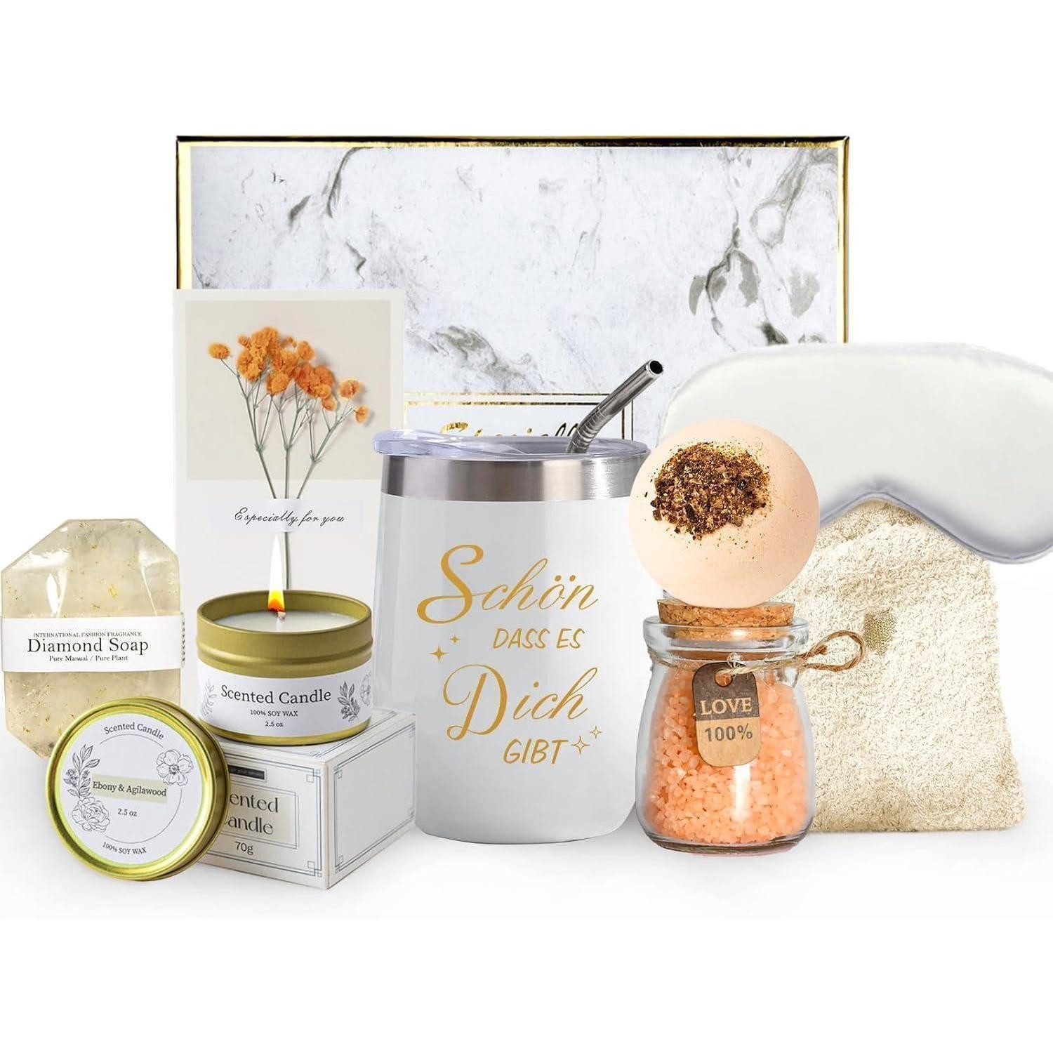 LuxusKollektion Geschenkbox Wellness Geschenkset Damen Luxus mit Thermosbecher
