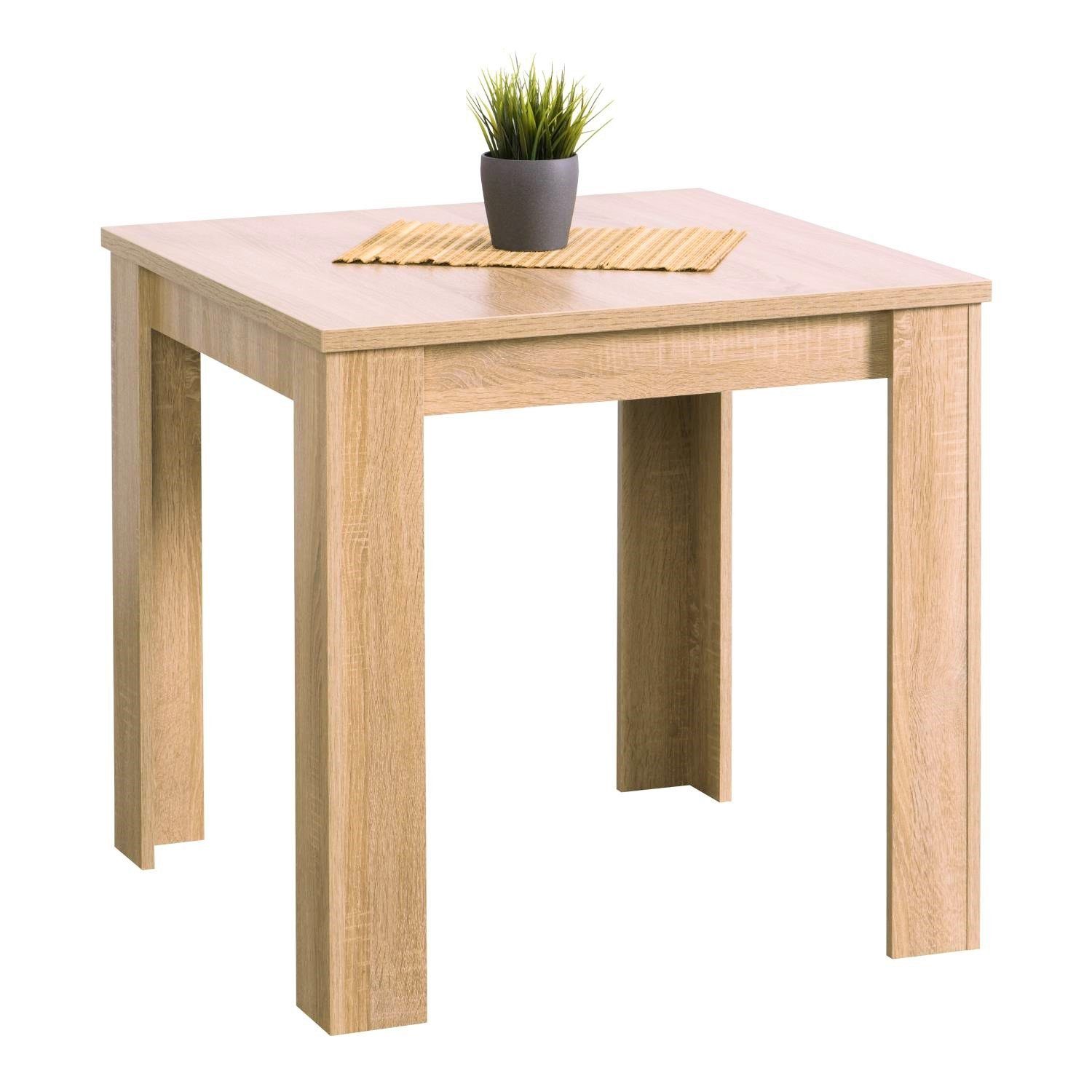 Homestyle4u Esstisch Esszimmertisch Holztisch Küchentisch 80x80 Holz Massiv Weiß oder Eiche