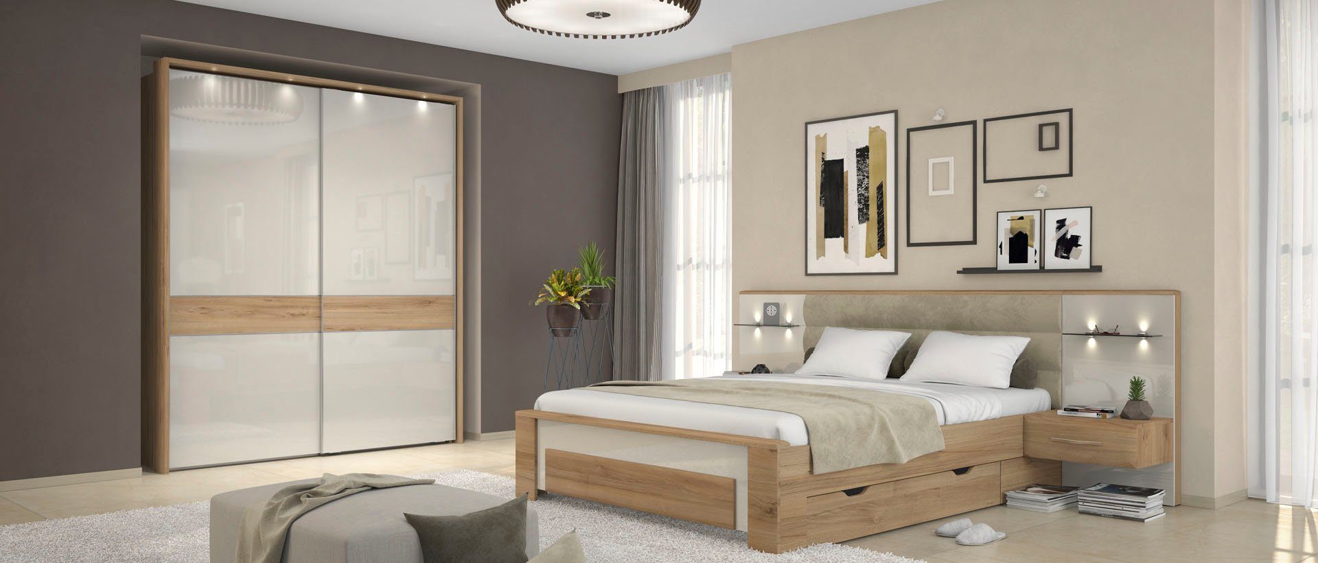 Home affaire Bettschubkasten "Gala, Schublade auf Rollen für ausreichend St günstig online kaufen