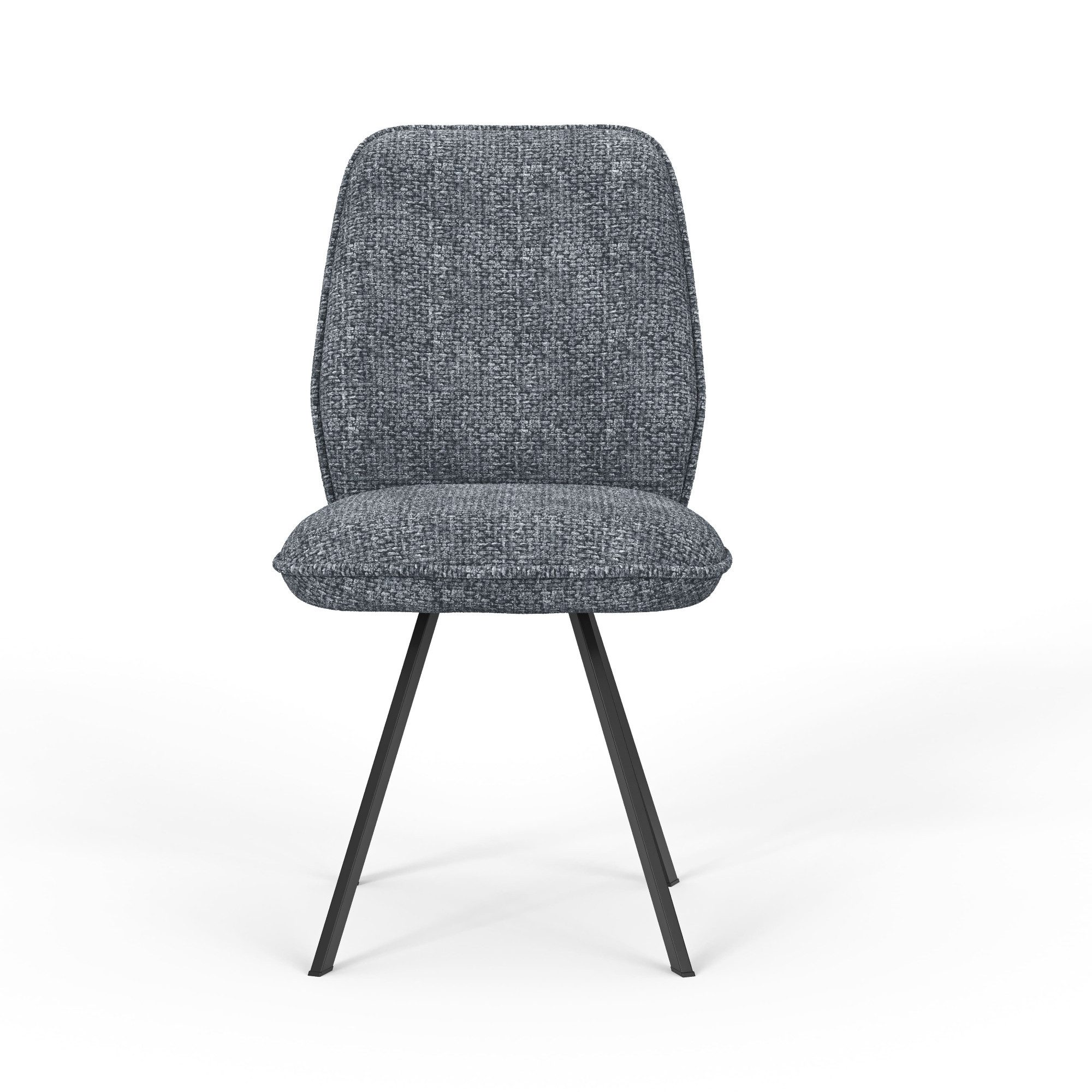 Home affaire Esszimmerstuhl Mily Essstuhl, Wohnstuhl, Polsterstuhl, 4-Fußstuhl (Set, 2 St), mit schwarz pulverbeschichteten Metallbeinen, gepolstert, modern