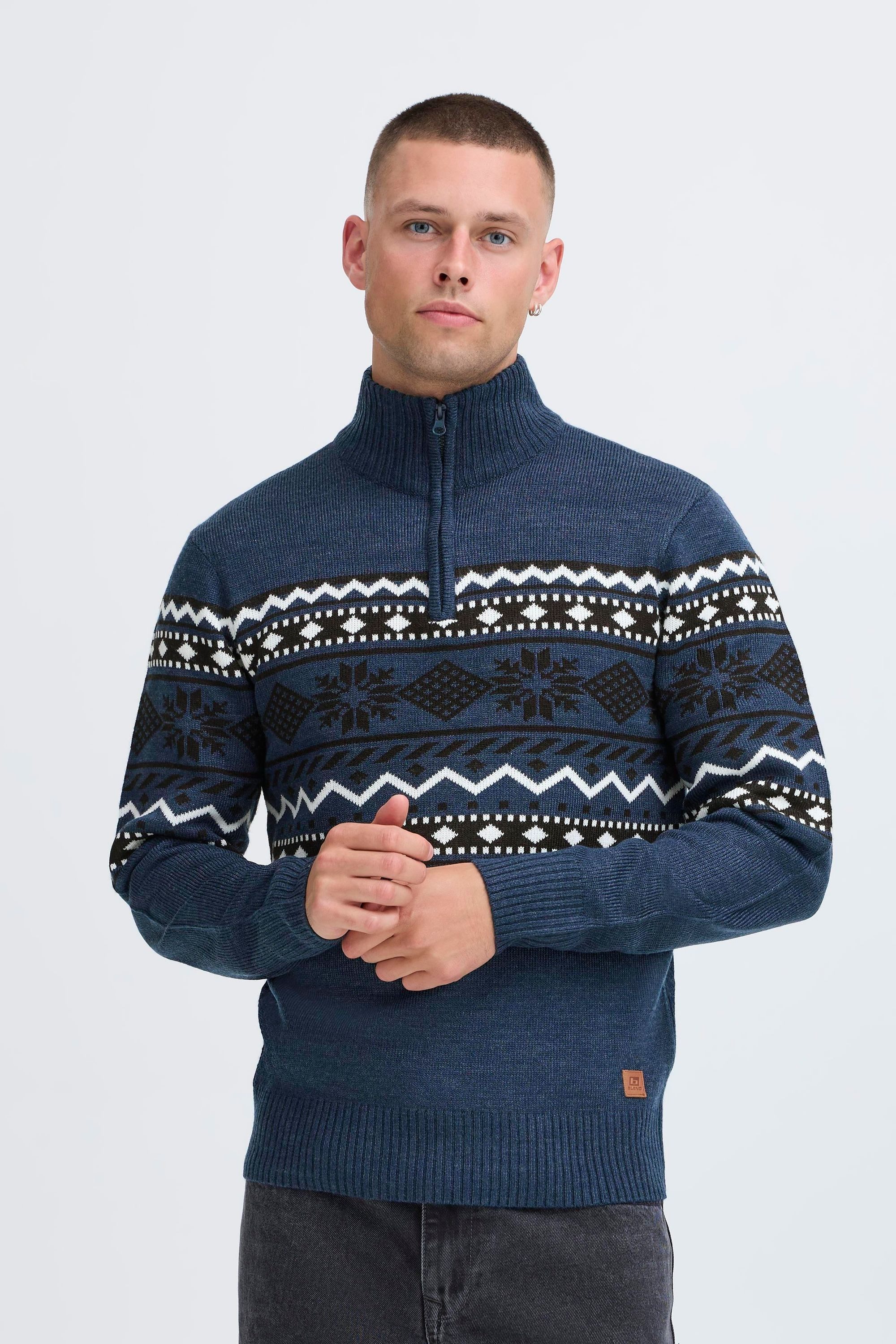 Blend Troyer BHNolan Klassischer Troyer mit Norweger-Muster günstig online kaufen