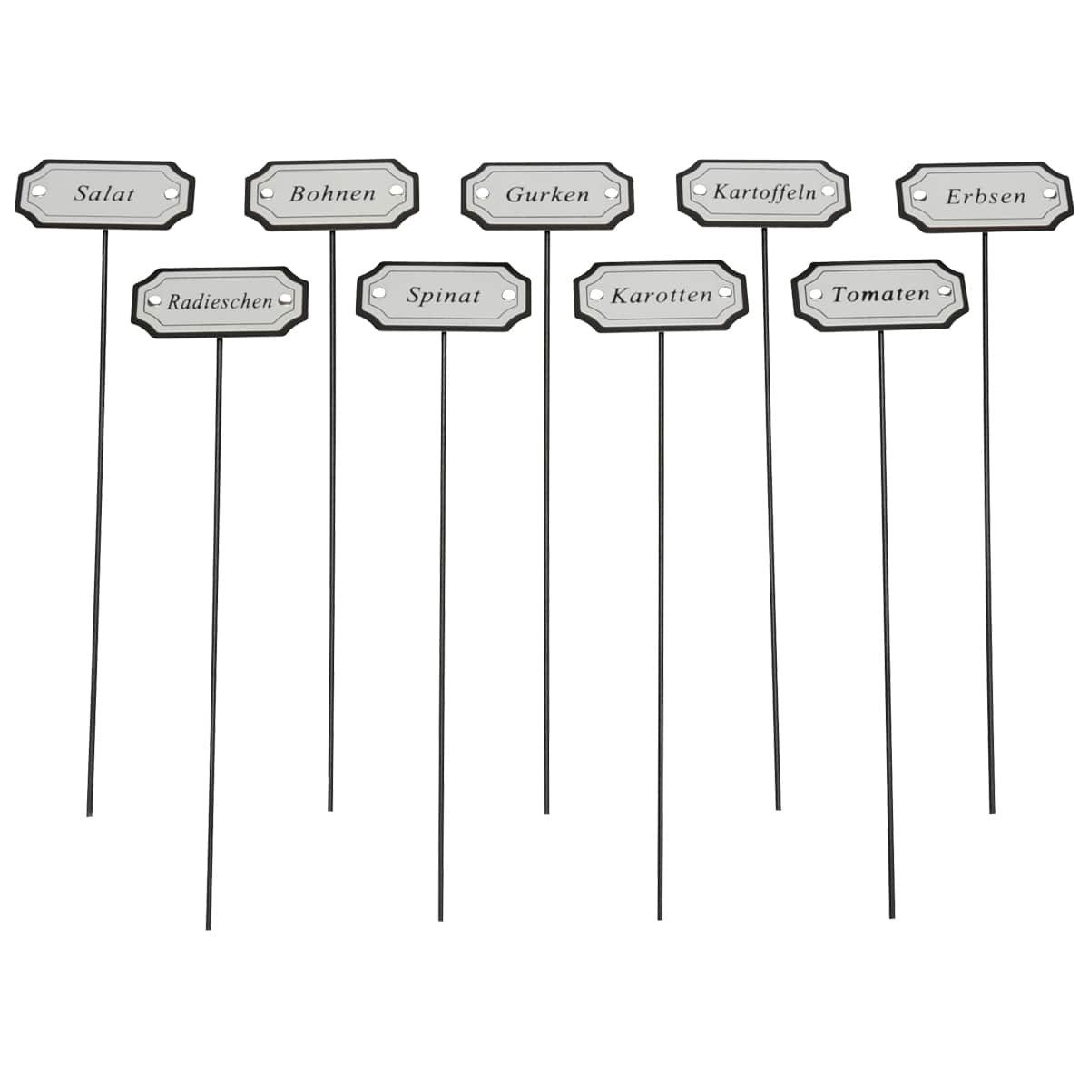 matches21 HOME & HOBBY Gartenstecker Gemüsestecker edel 9er Set (9-St) Wetterfest, Witterungsbeständig, zum Stecken