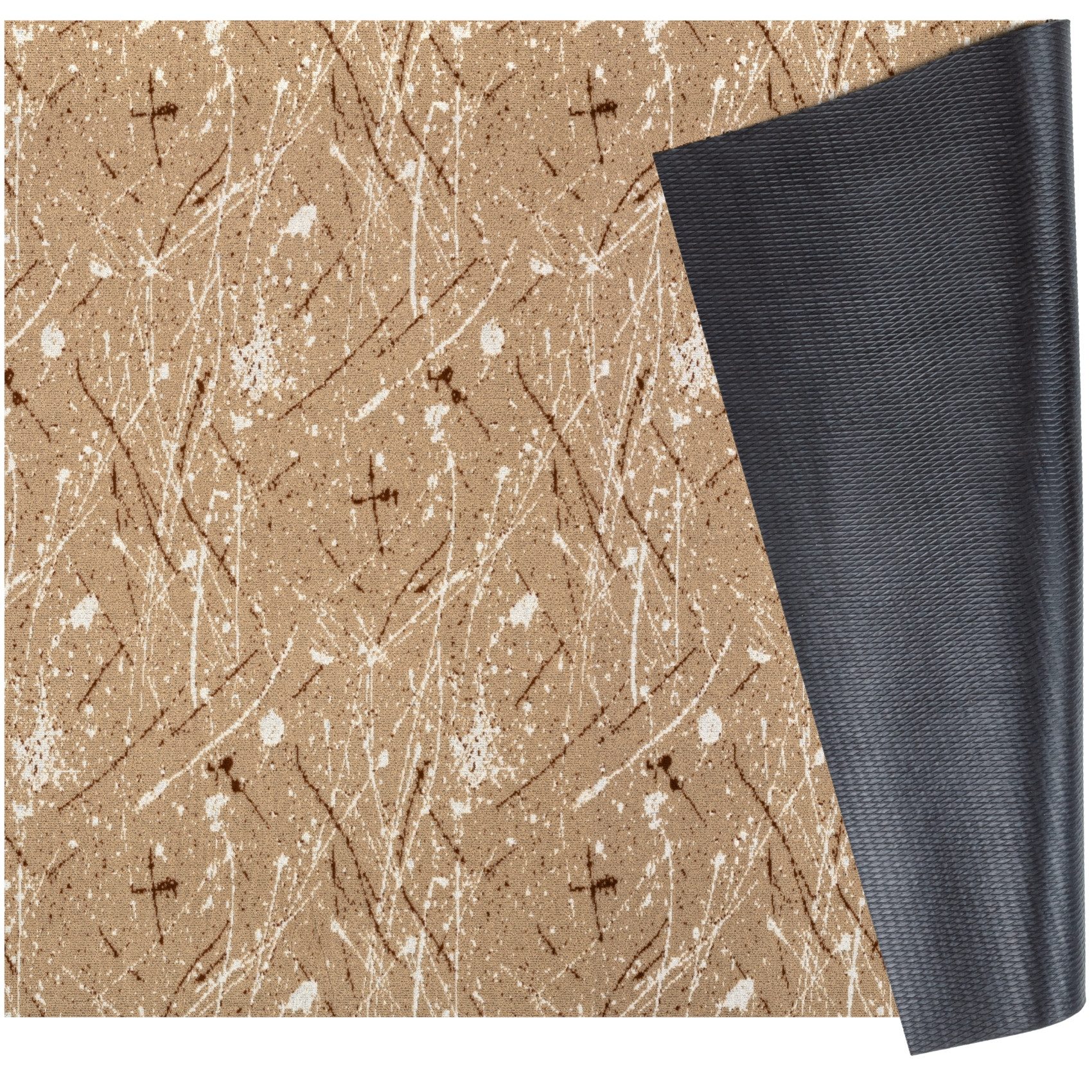 ANRO Küchenläufer RAHMA Industrie Spritzer pflegeleicht Flurläufer Küchenteppich, eckig, Höhe: 3 mm, Teppichläufer 100cm Minimalistisch Beige wasserdicht