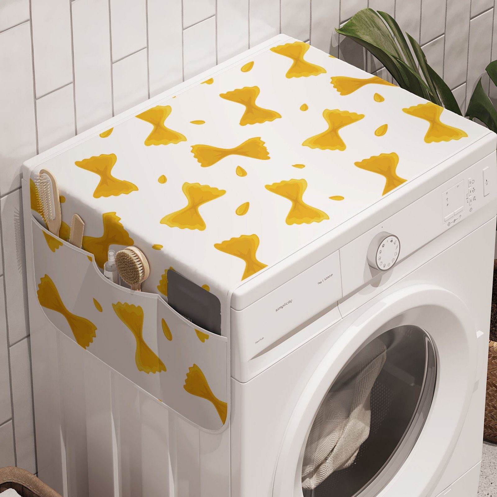 für Italien Anti-Rutsch-Stoffabdeckung und Trockner, Skizze-Kunst Badorganizer Abakuhaus Waschmaschine Farfalle