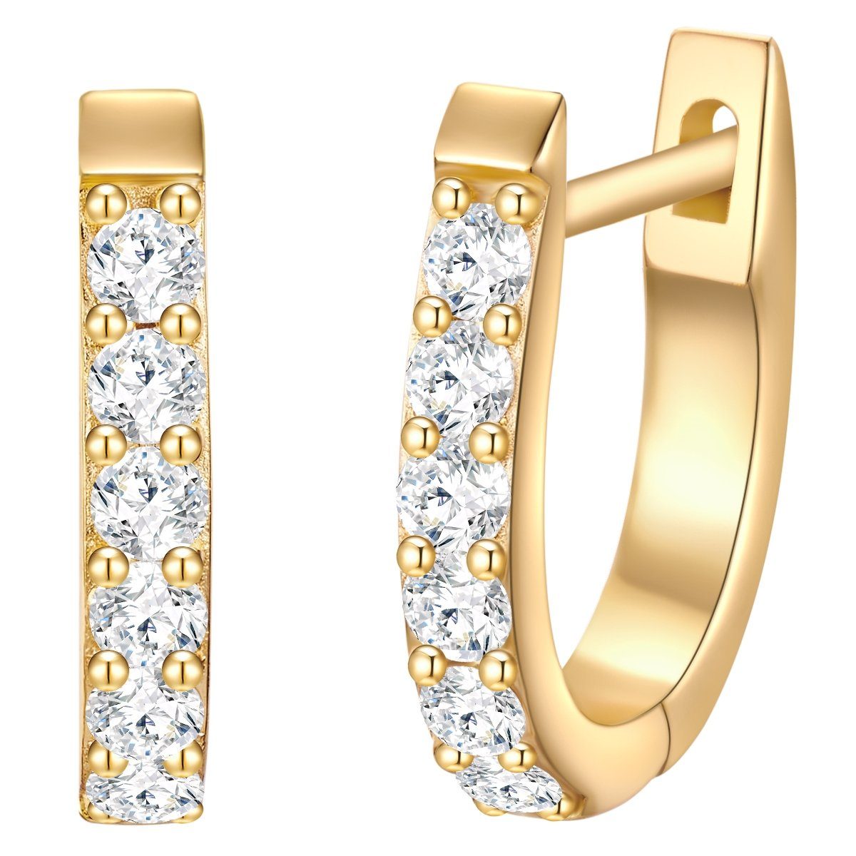 Trilani Paar Creolen gelbgold, mit Zirkonia günstig online kaufen