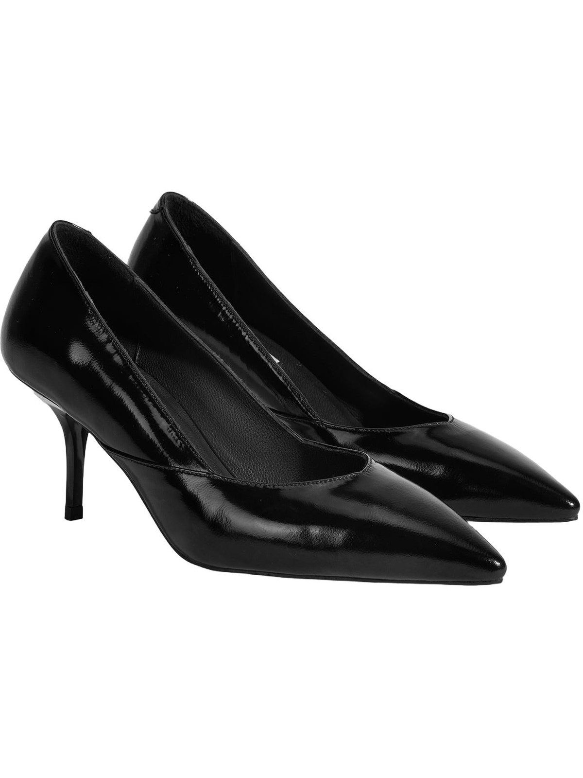 Damen-Slipper – Obermaterial Leder, Lederfutter, Stilettoabsatz, ohne Pumps