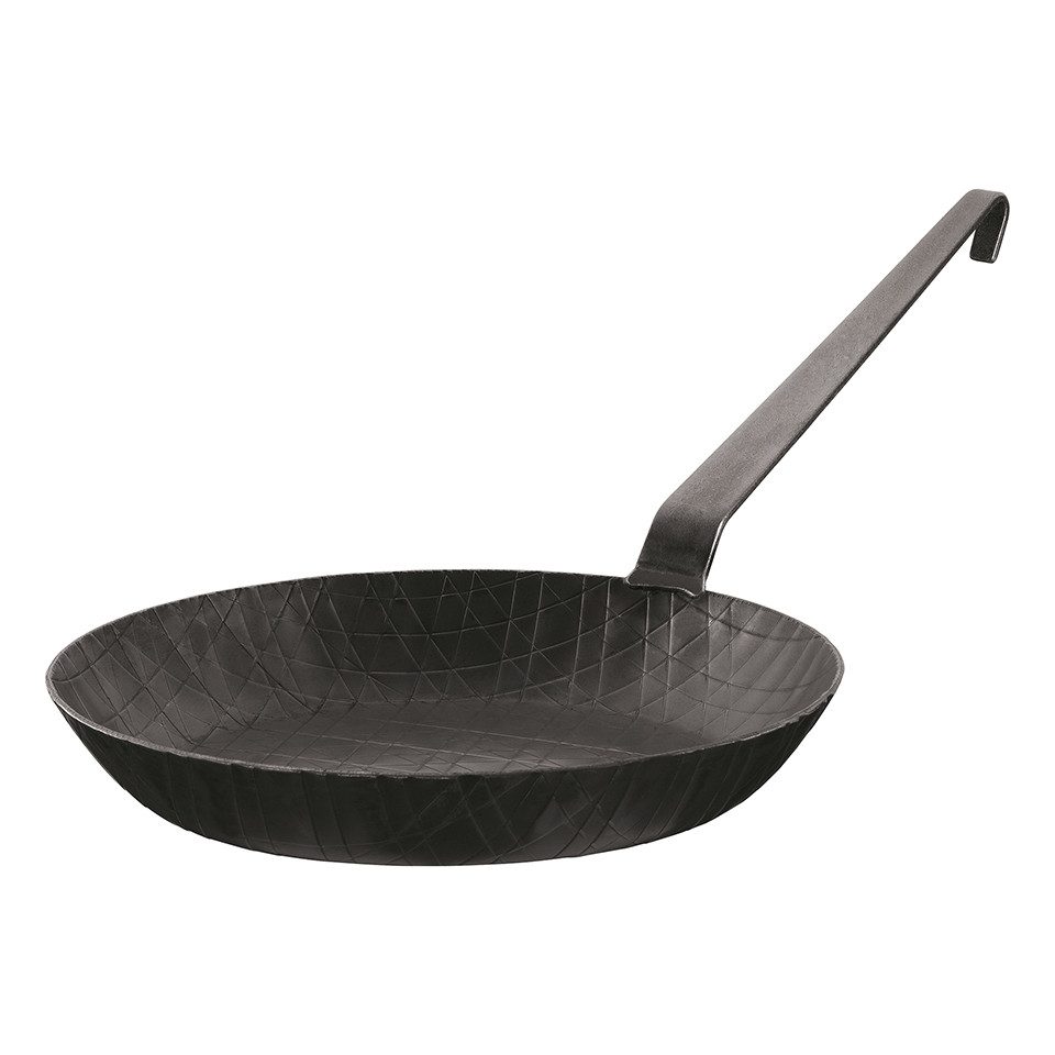 RÖSLE Bratpfanne Bratpfanne 1888 schmiedeeisern hoch 28 cm, für offenes Feuer oder Grills geeignet, als Servierpfanne einsetzbar