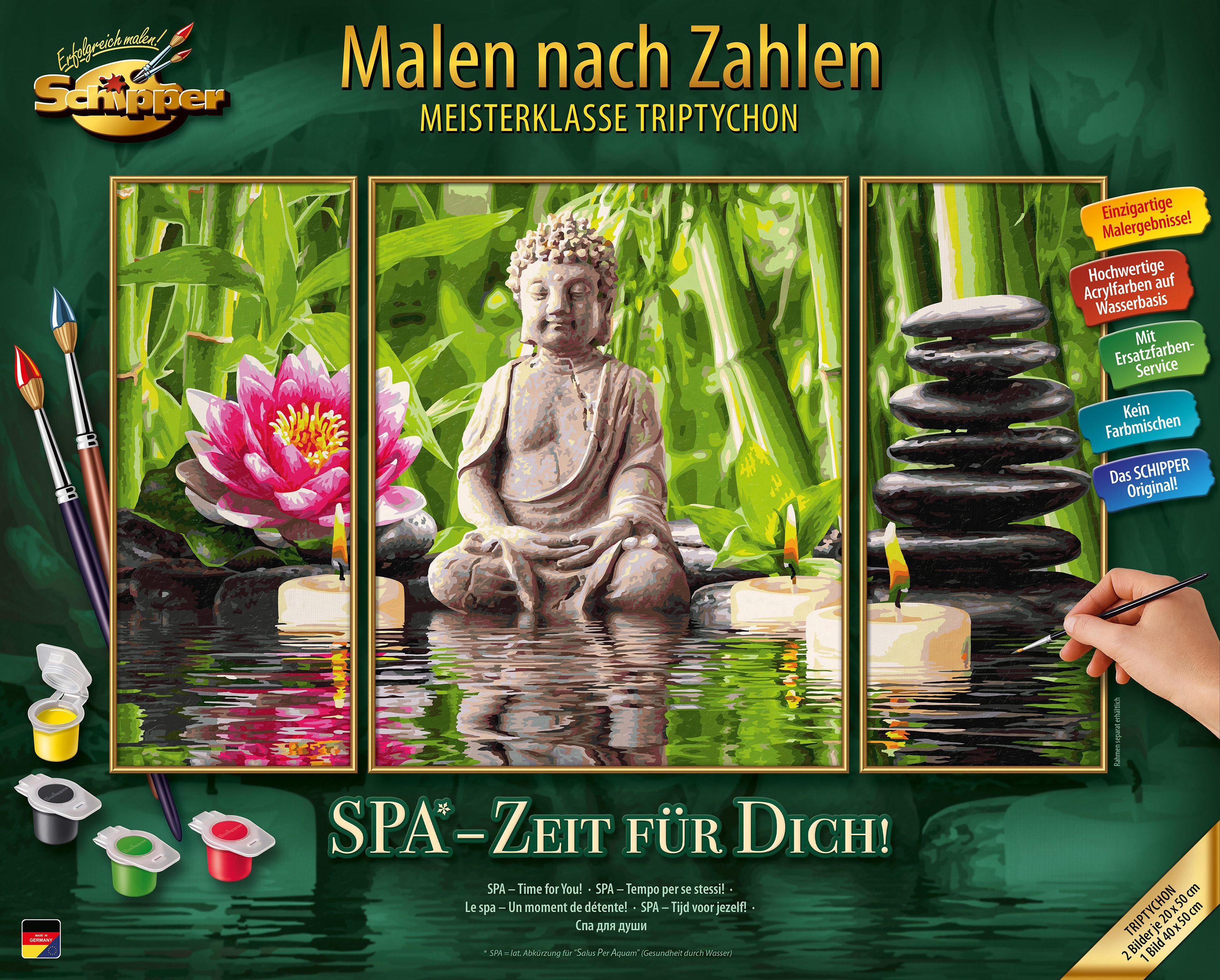 Schipper Раскрась по номерам Meisterklasse Triptychon - SPA - Zeit für Dich!, Made in Germany
