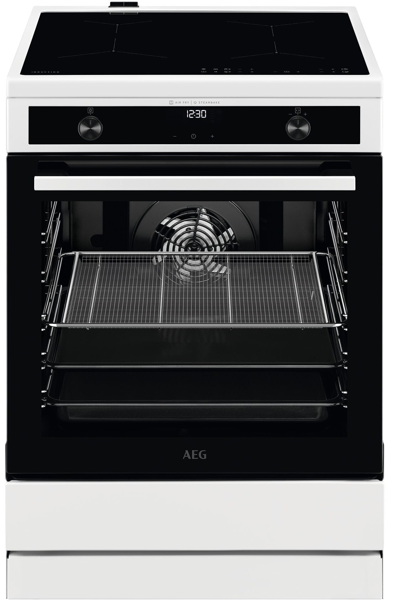 AEG Induktions-Standherd CIB6644BBW, mit Teleskopauszug nachrüstbar, mit Restwärmeanzeige, mit SteamBake-Funktion, mit AirFry-Funktion