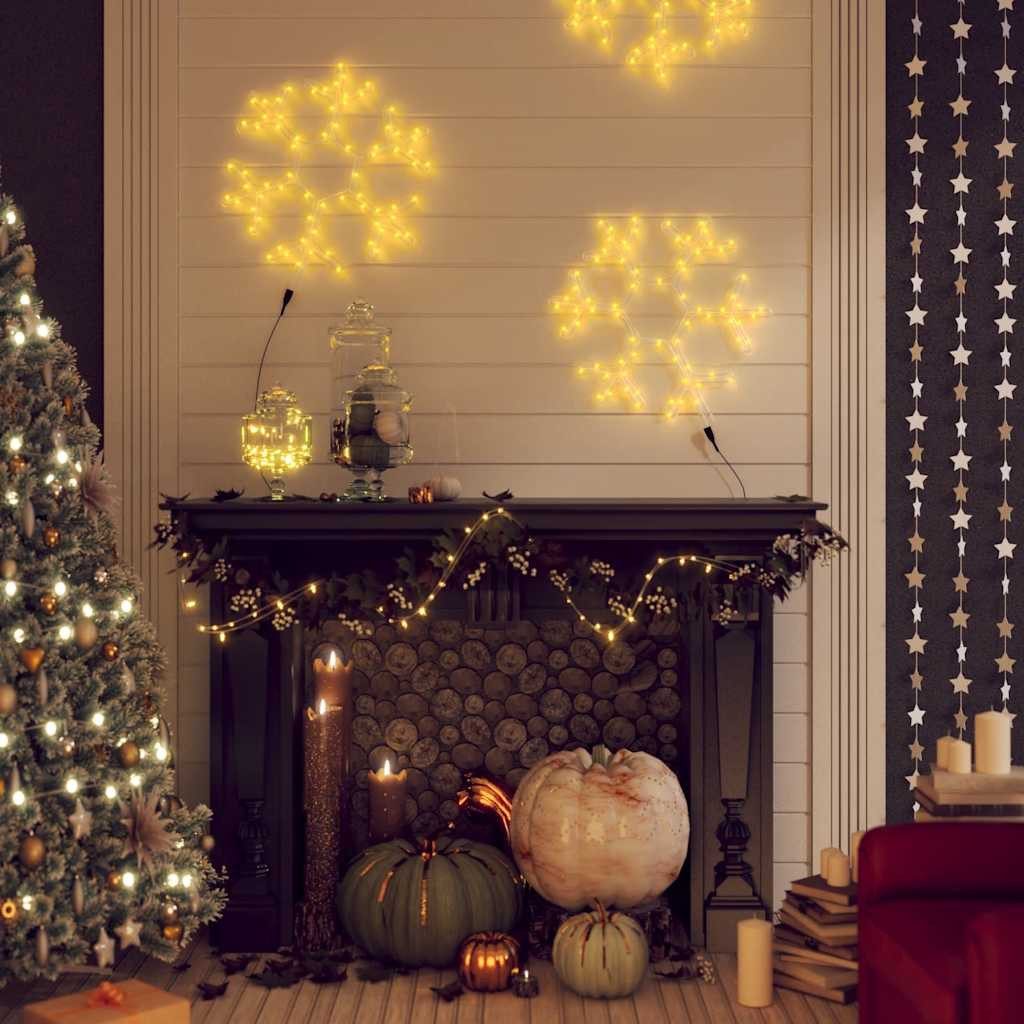 vidaXL Weihnachtsszene, LED-Silhouette Schneeflocke 72 LEDs Warmweiß 38x37 cm